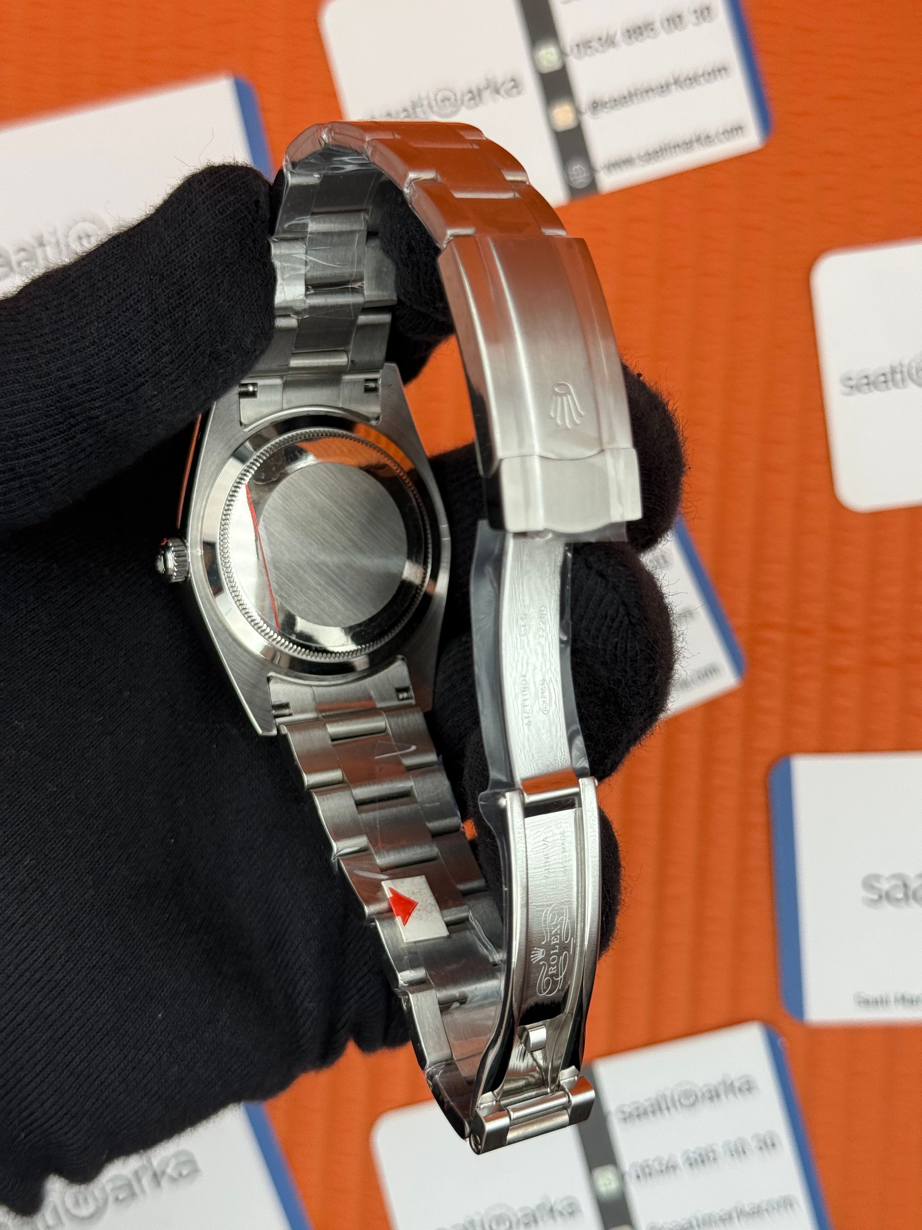 ROLEX OYSTER Perpetual green dial silver kasa-kordon