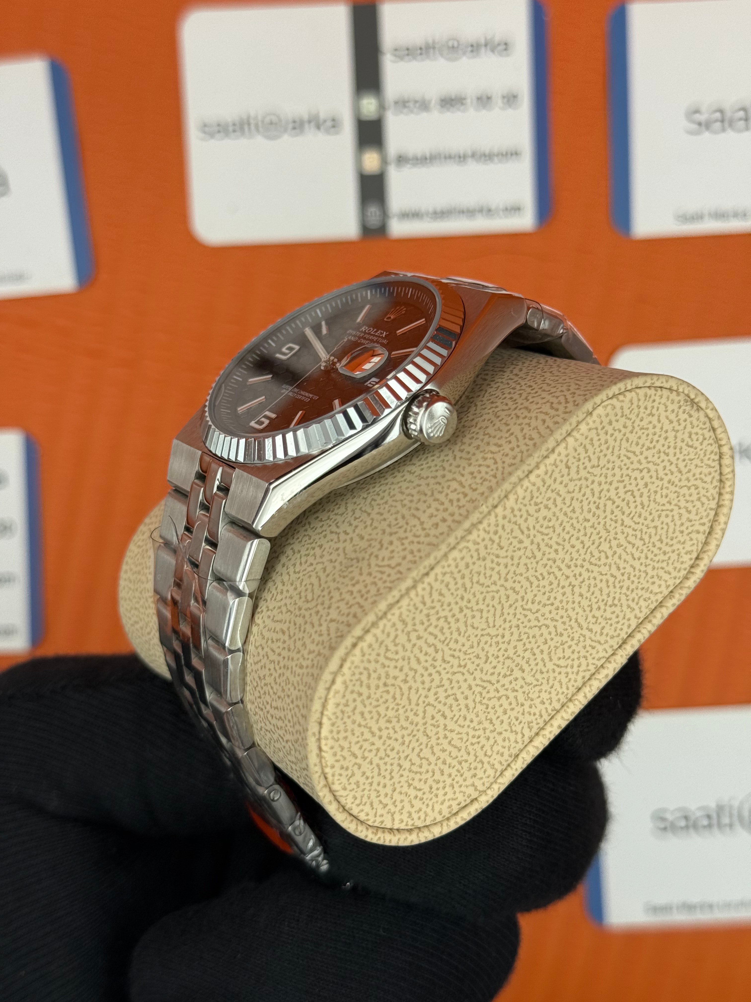 ROLEX land dweller 40mm siyah kadran silver kasa kordon oystersteel erkek kol saati