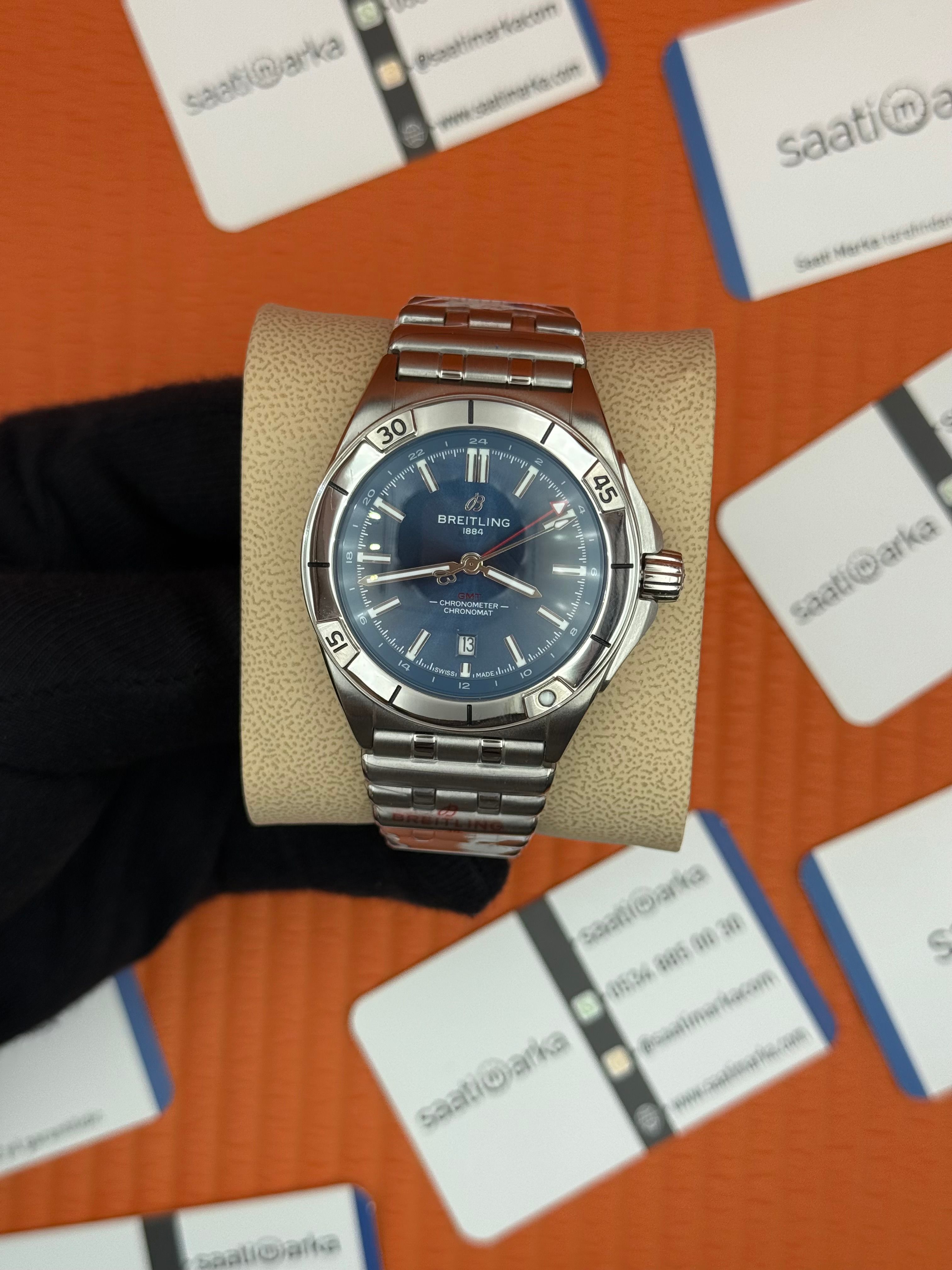 BREITLING GMT lacivert kadran silver kasa-kordon