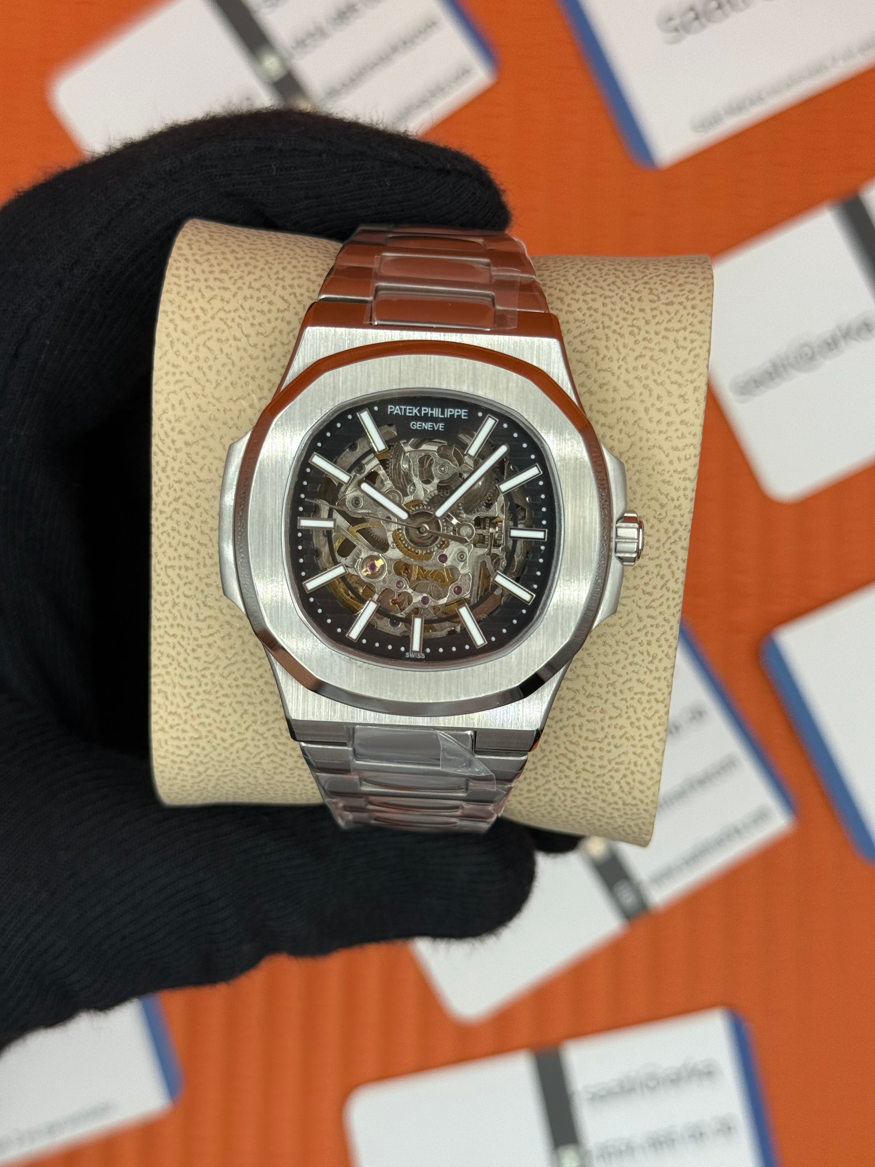 PATEK PHILIPPE SKELETON KADRAN 40MM SİLVER KASA-KORDON