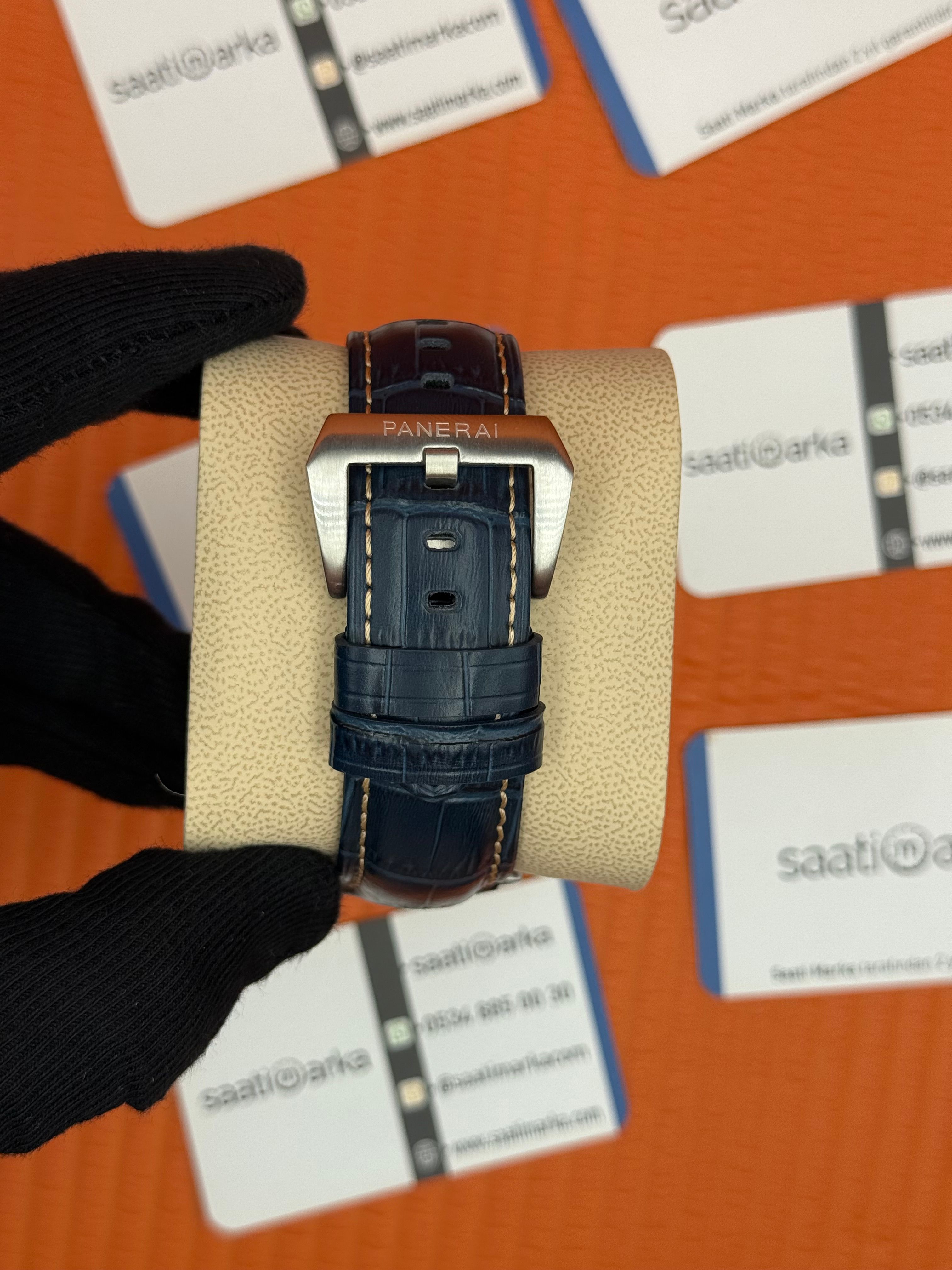 PANERAI marina silver kasa lacivert deri kordon lacivert kadran 