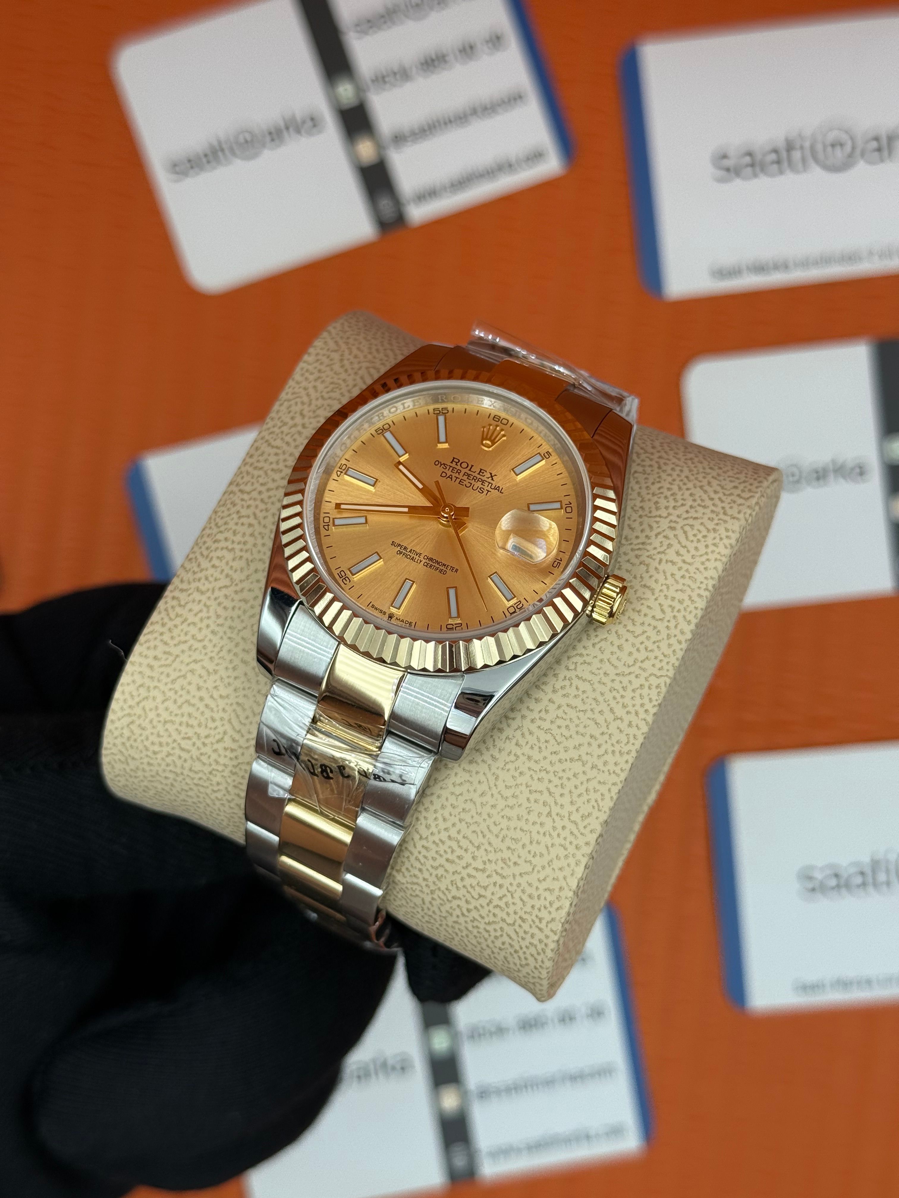 ROLEX Datejust champagne dial gold silver kasa-kordon oyster