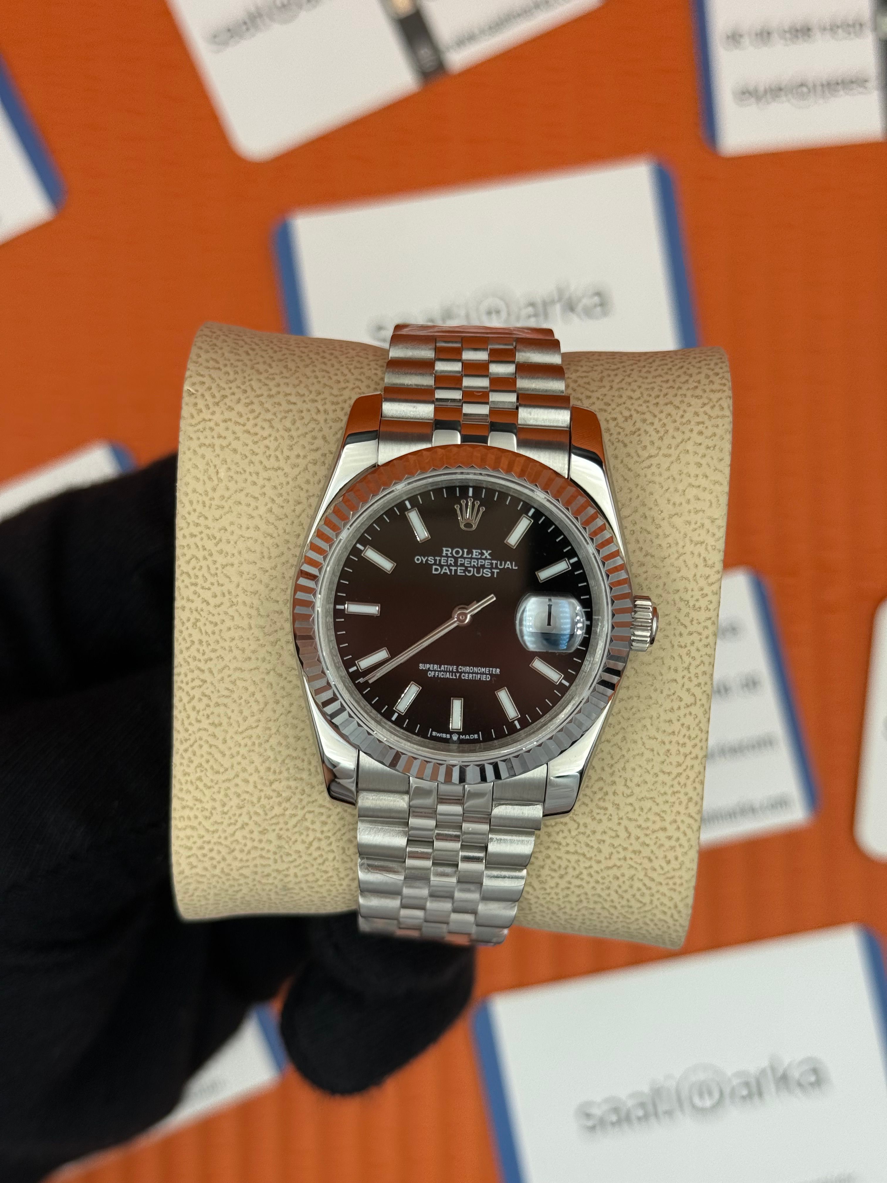 ROLEX datejust 36mm siyah kadran silver jubilee kordon 