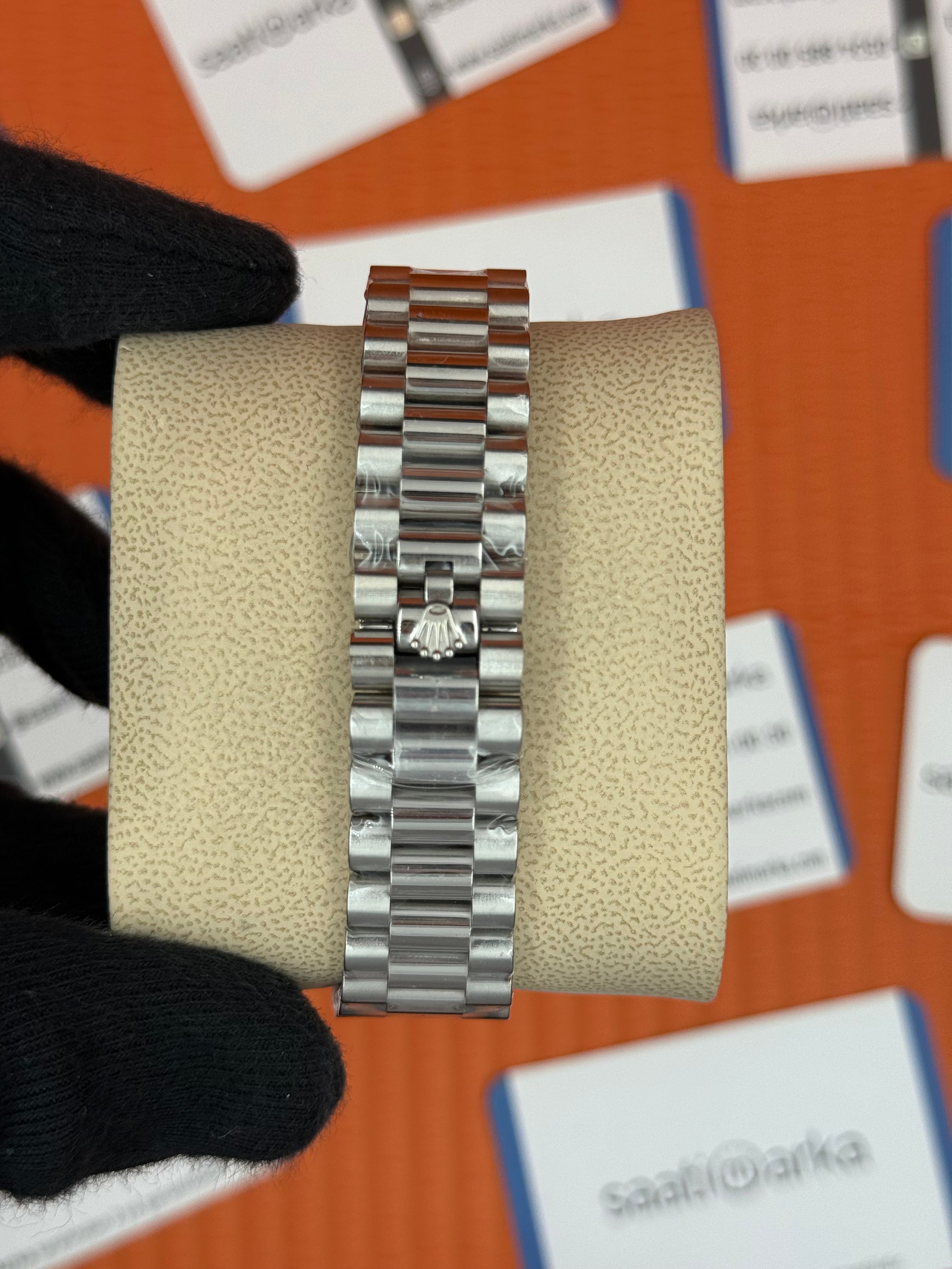 ROLEX day date 36mm gri kadran silver president kordon