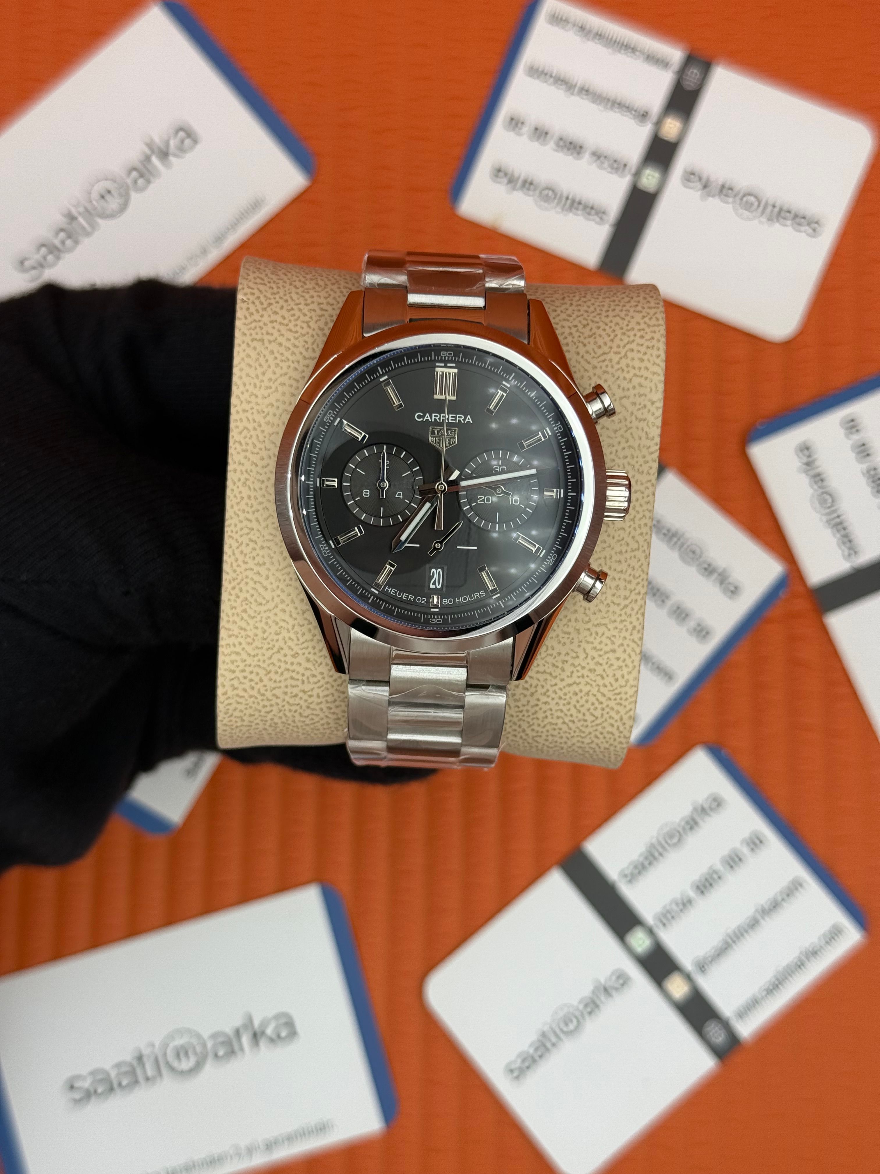 TAGHEUER CARRERA SİYAH KORDON ÇELİK KASA KORDON 