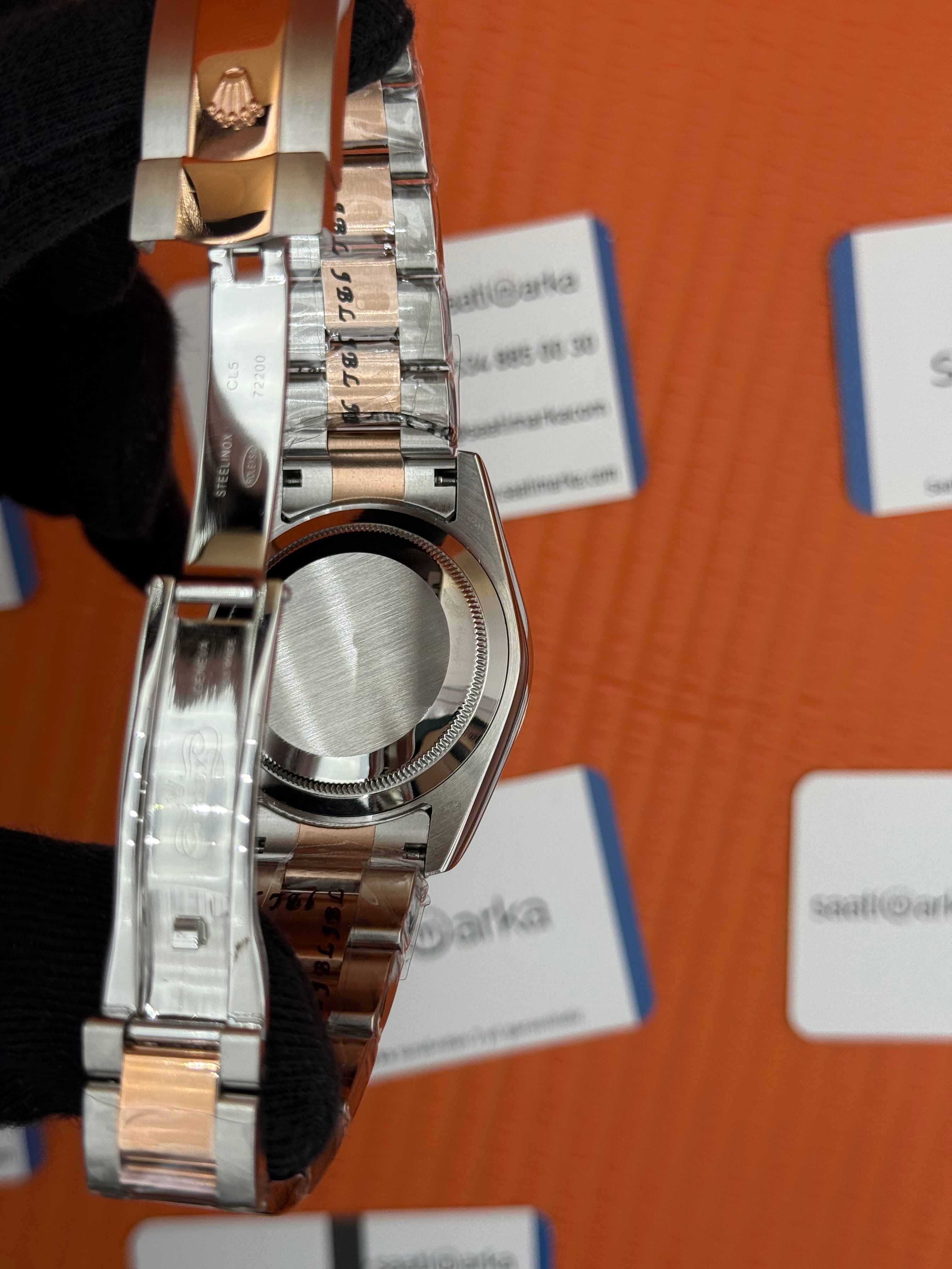 ROLEX Datejust wimbledon grey dial rose-silver oyster kordon