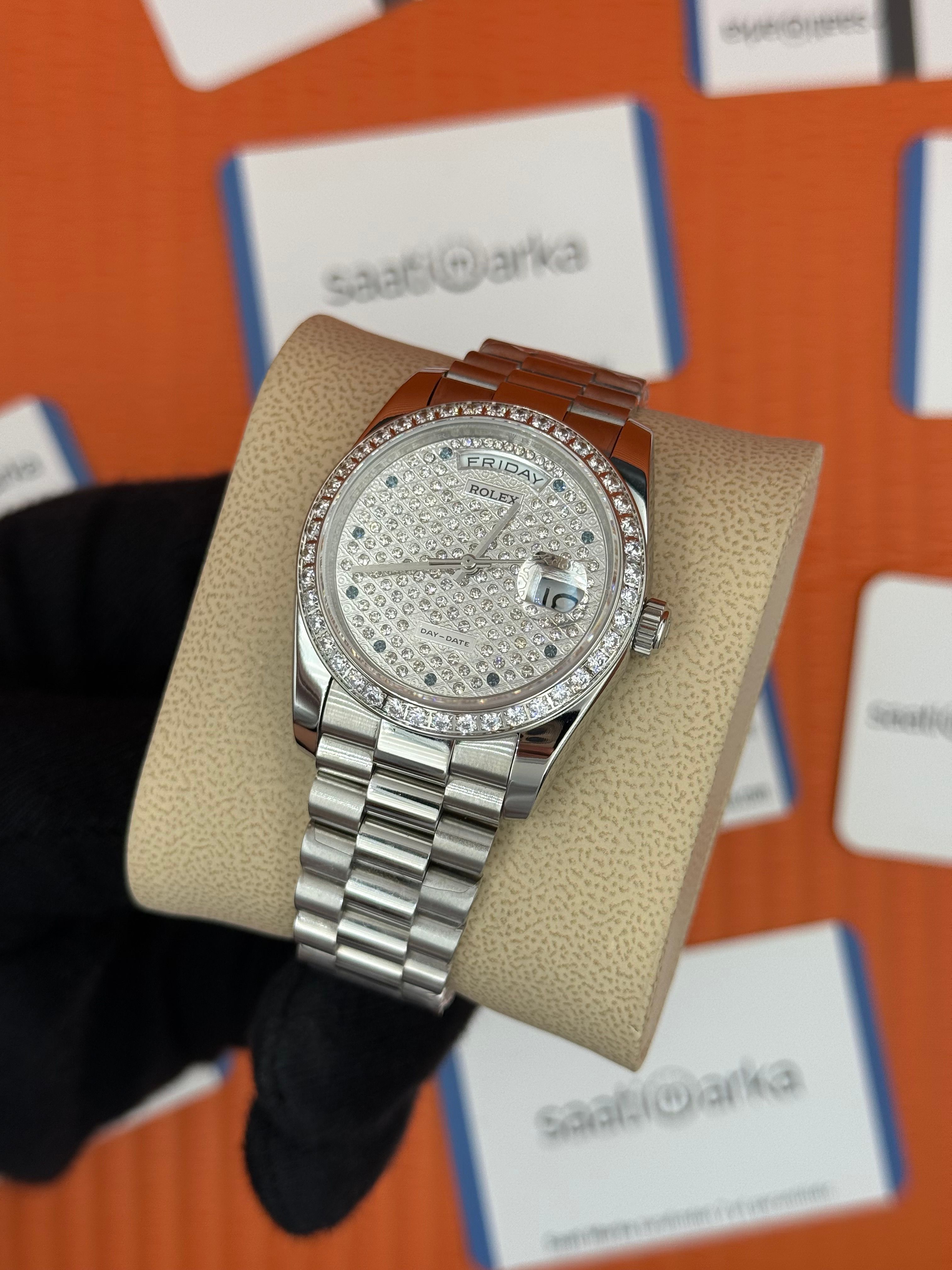 ROLEX day date 36mm taşlı kadran president kordon 
