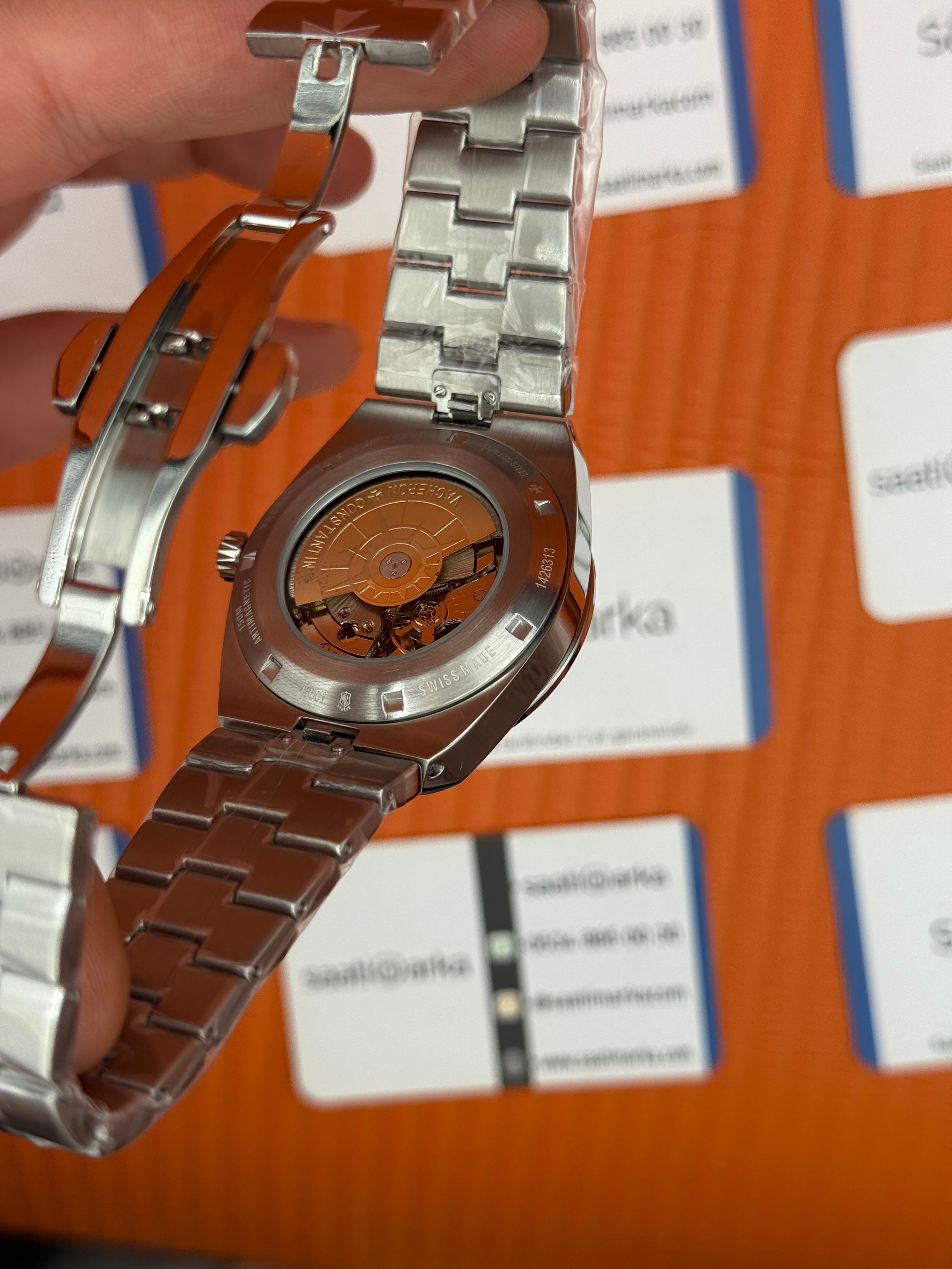 VACHERON CONSTANTIN overseas kahverengi kadran silver kasa kordon erkek kol saati