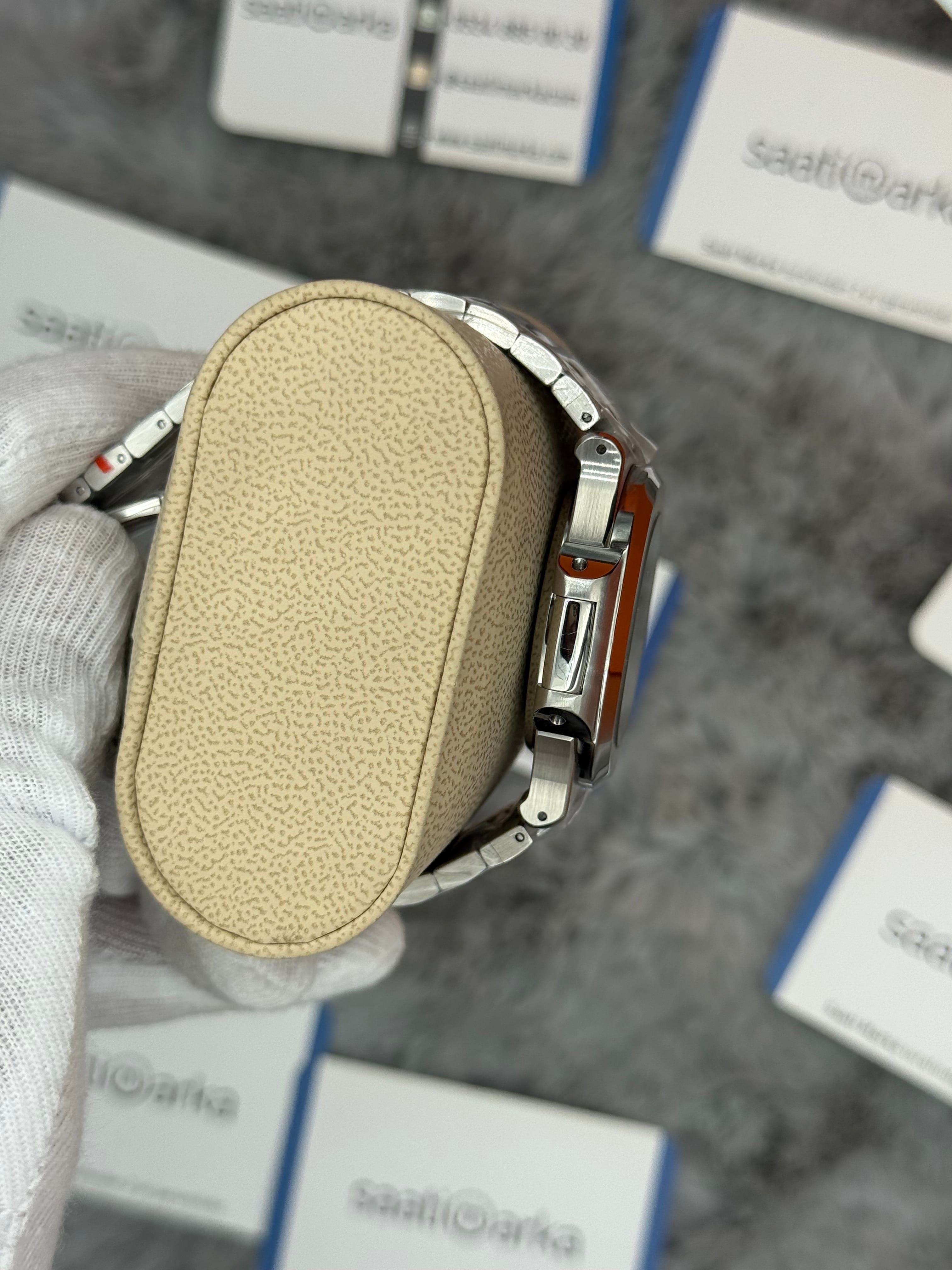 PATEK PHİLİPPE nautilus moontphase 5712 füme kadran silver kasa kordon 40mm erkek kol saati