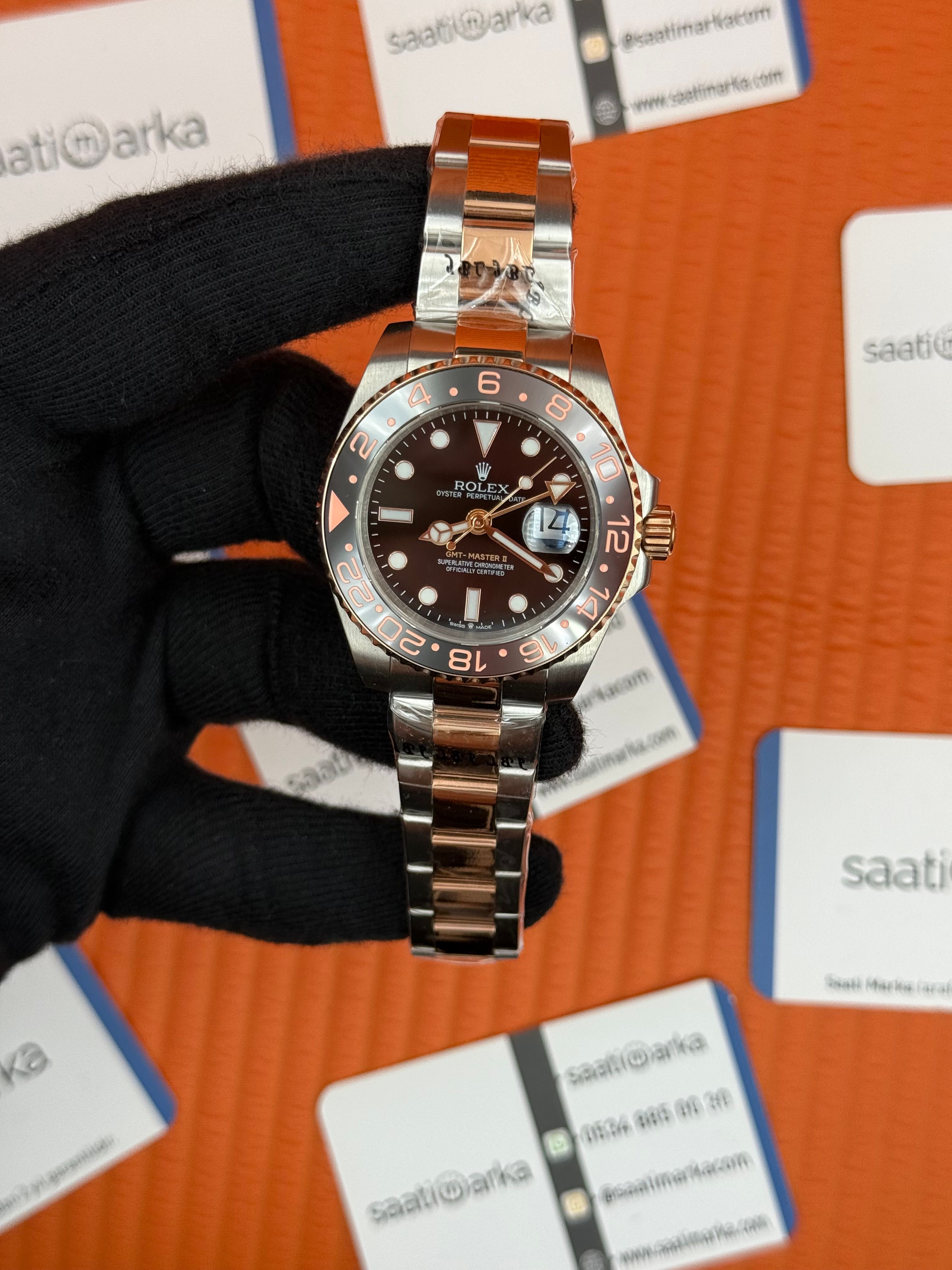 ROLEX Gmt Master Root Beer rose silver 40mm