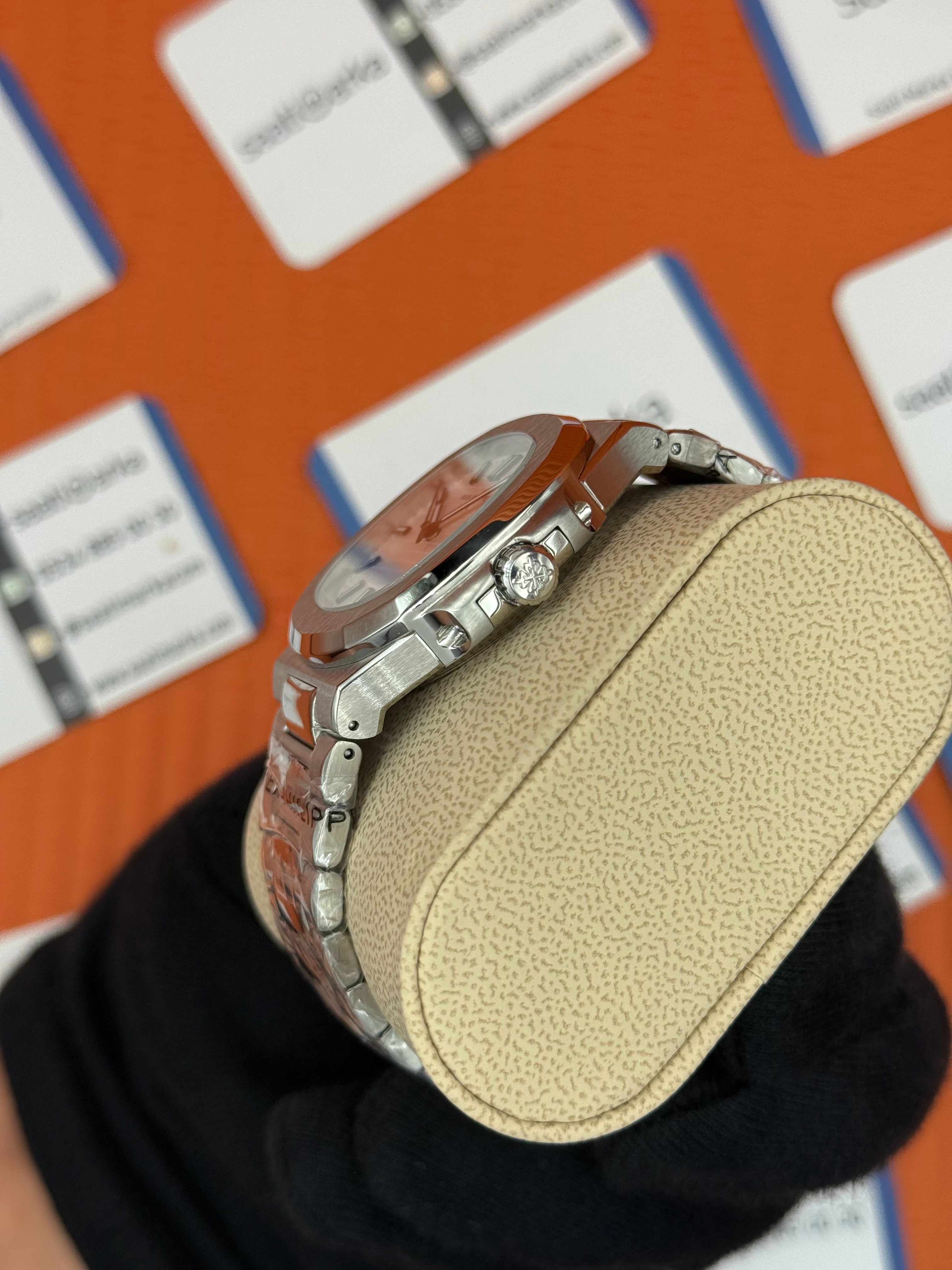 PATEK PHILIPPE NAUTİLUS BEYAZ KADRAN SİLVER KASA-KORDON