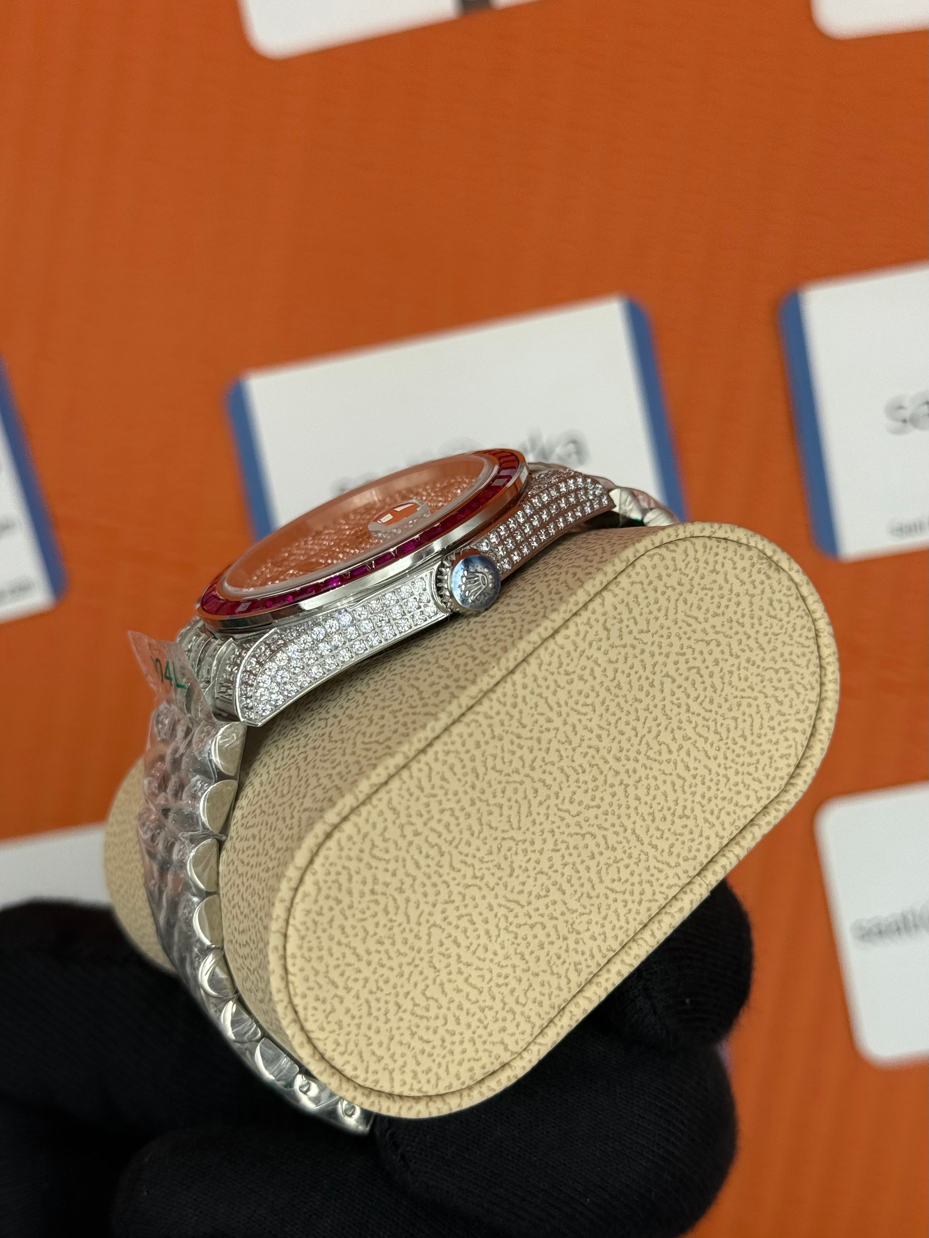 ROLEX Datejust arabic dial full diamond 41mm silver