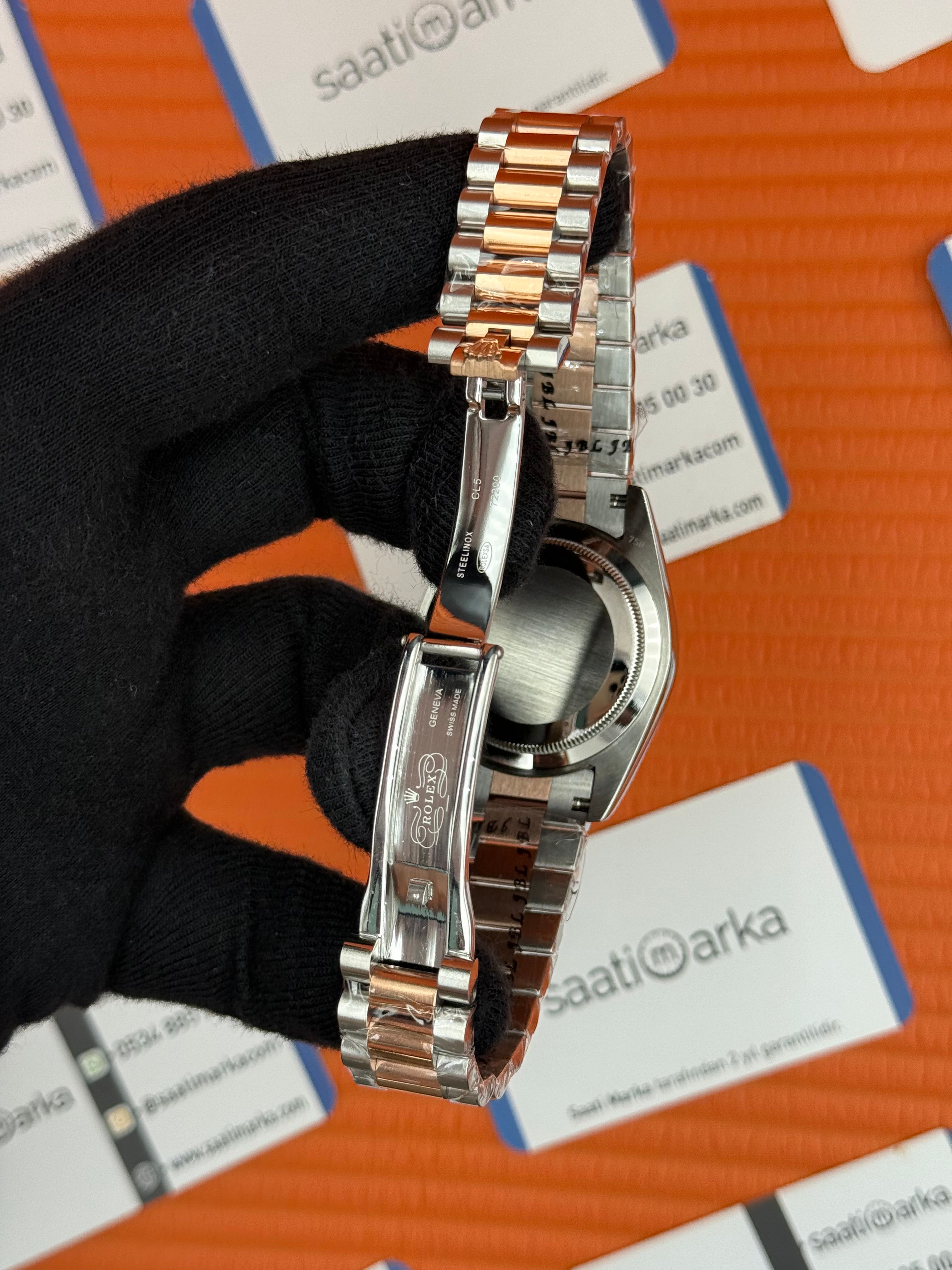 ROLEX Day Date roma rakamlı gri kadran rose silver president kordon