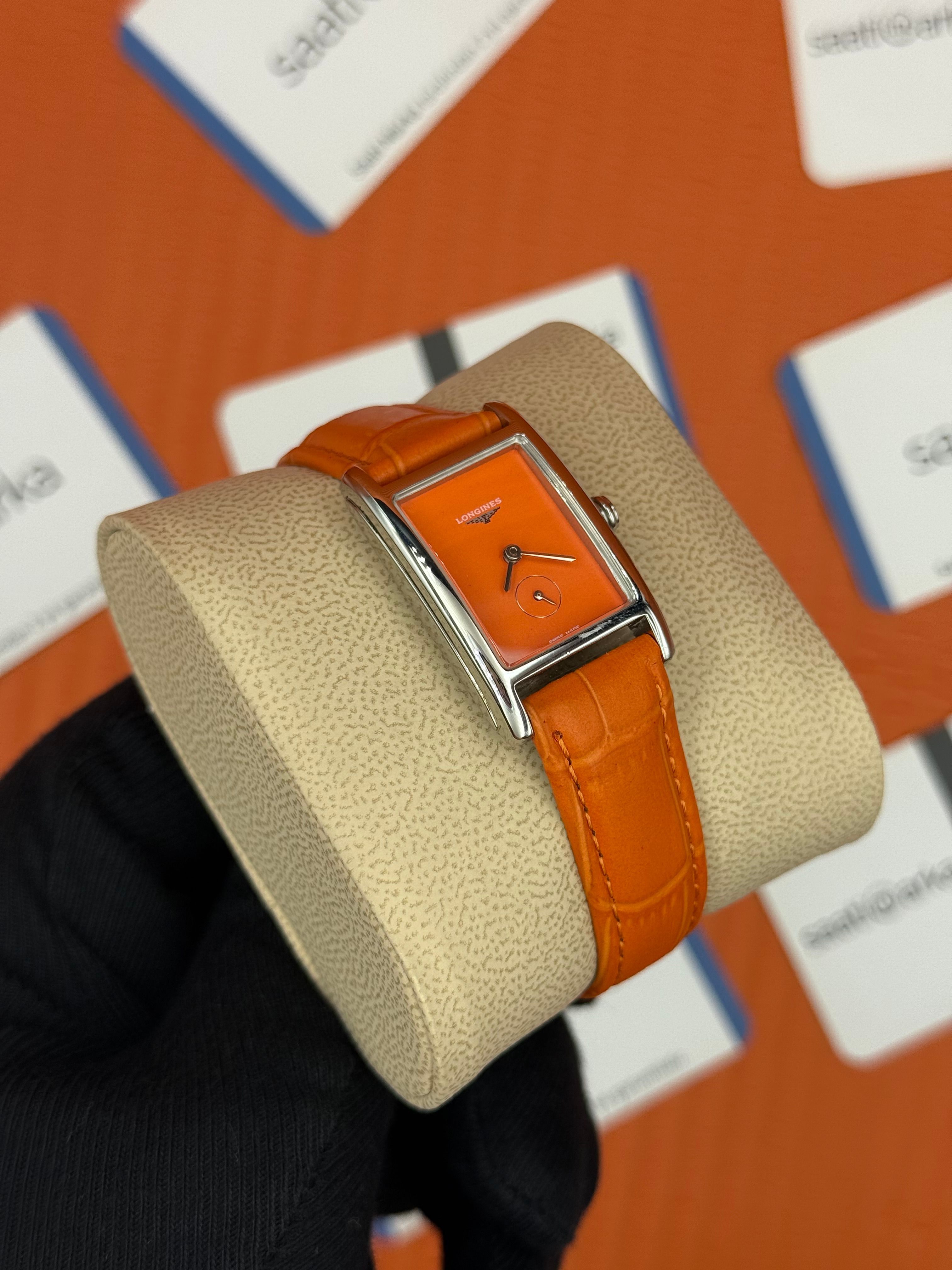 LONGINES DOLCEVİTA L551249922 TURUNCU DERİ KORDON TURUNCU KADRAN SİLVER KASA 