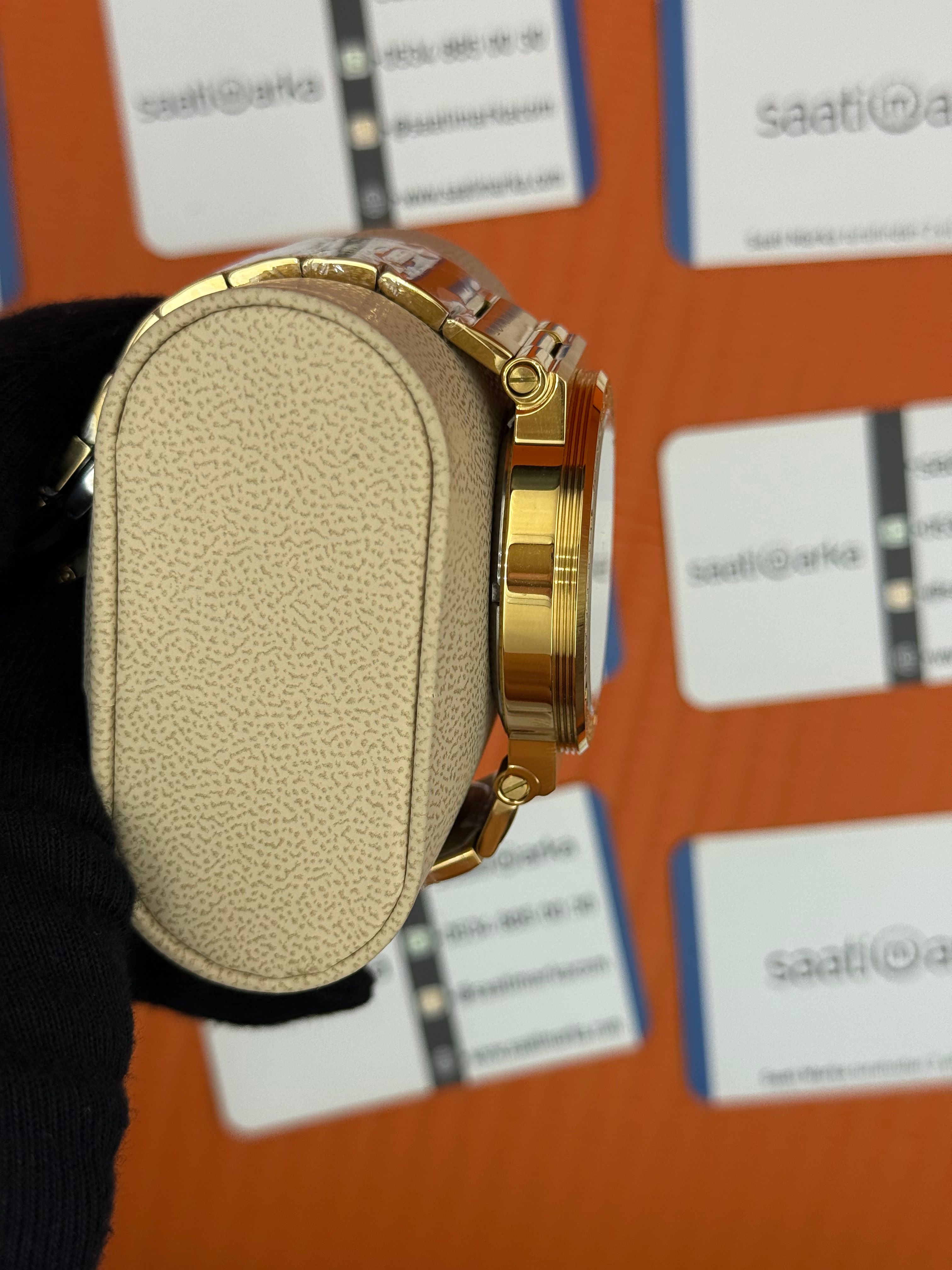 VERSACE mavi kadran gold kasa kordon erkek kol saati