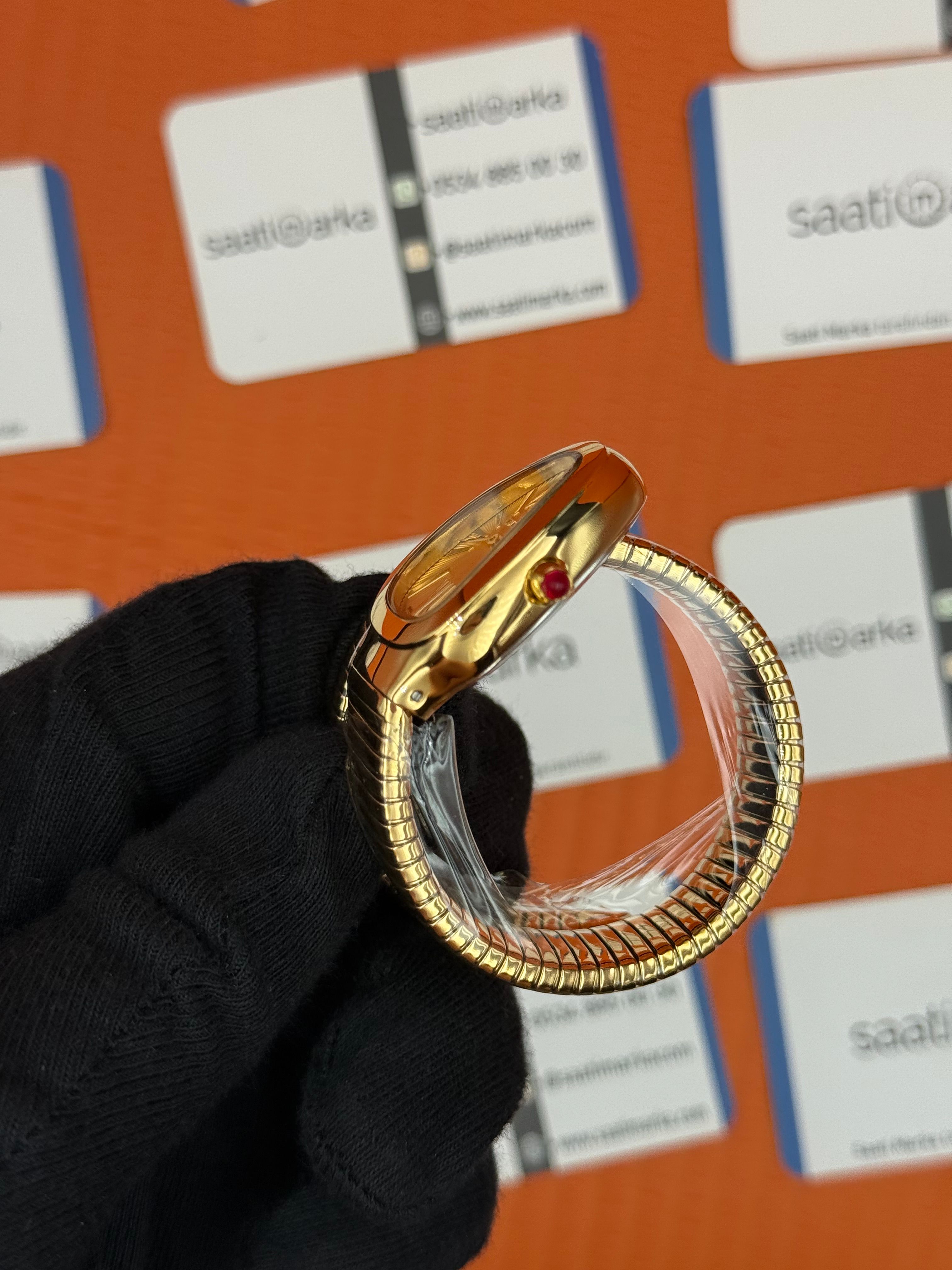 BVLGARİ serpenti tek sarma gold kordon şampanya kadran kol saati