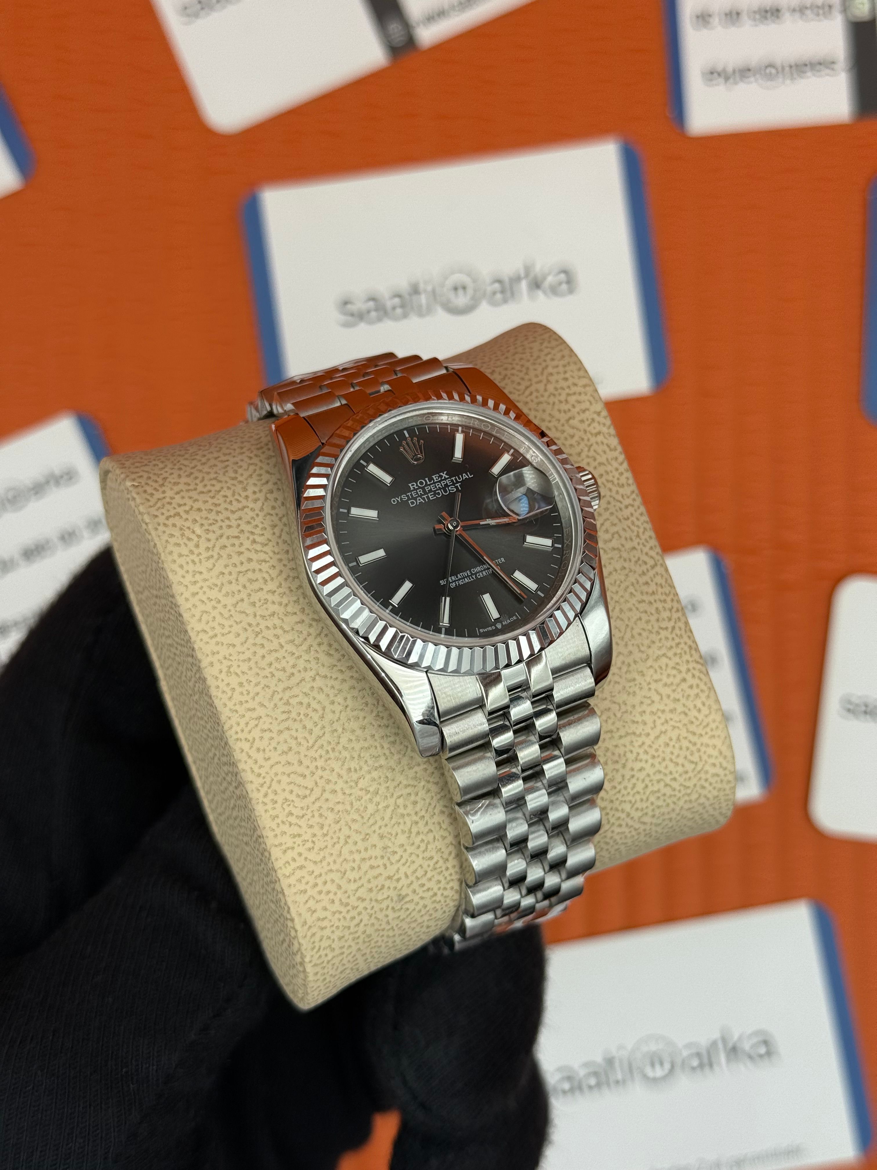 ROLEX datejust 36mm gri kadran silver jubilee kordon