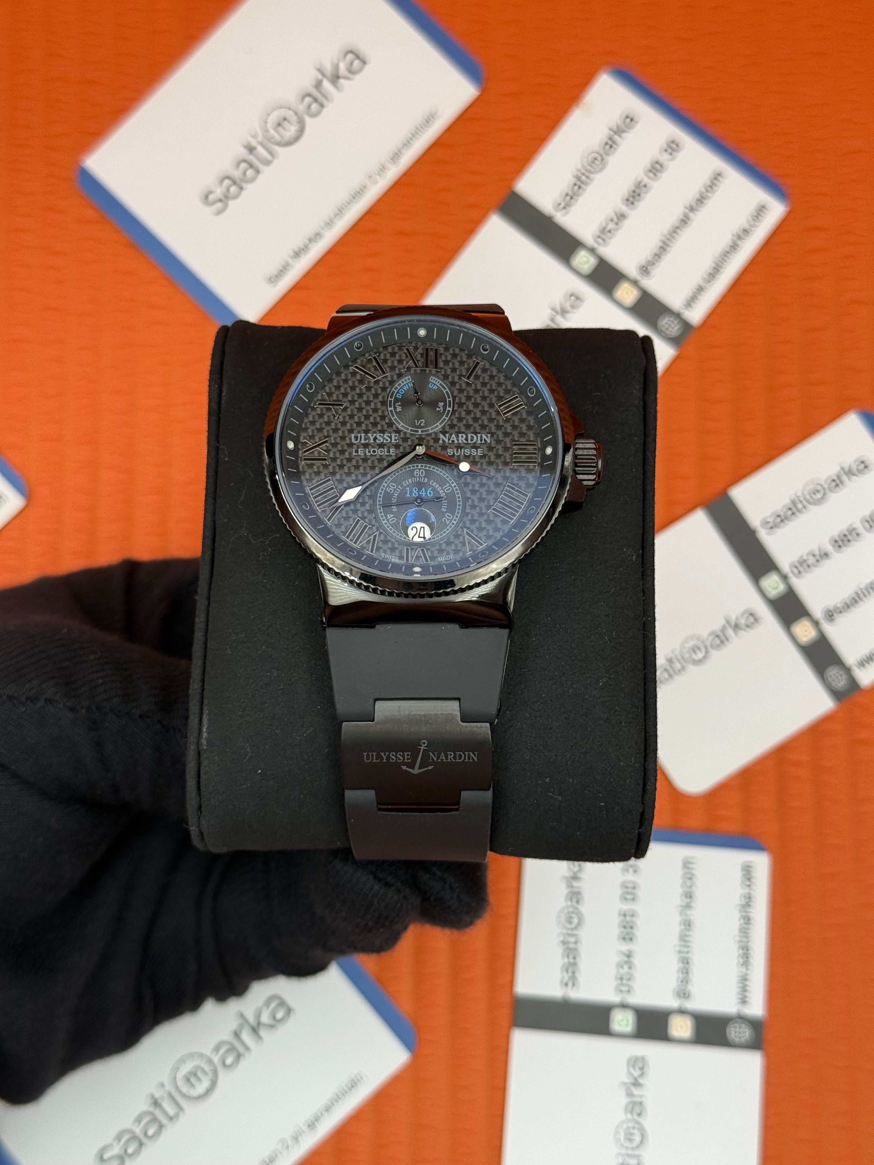 ULYSSE NARDİN MARİNE CHRONOMETER SİYAH KADRAN MAVİ DETAYLI