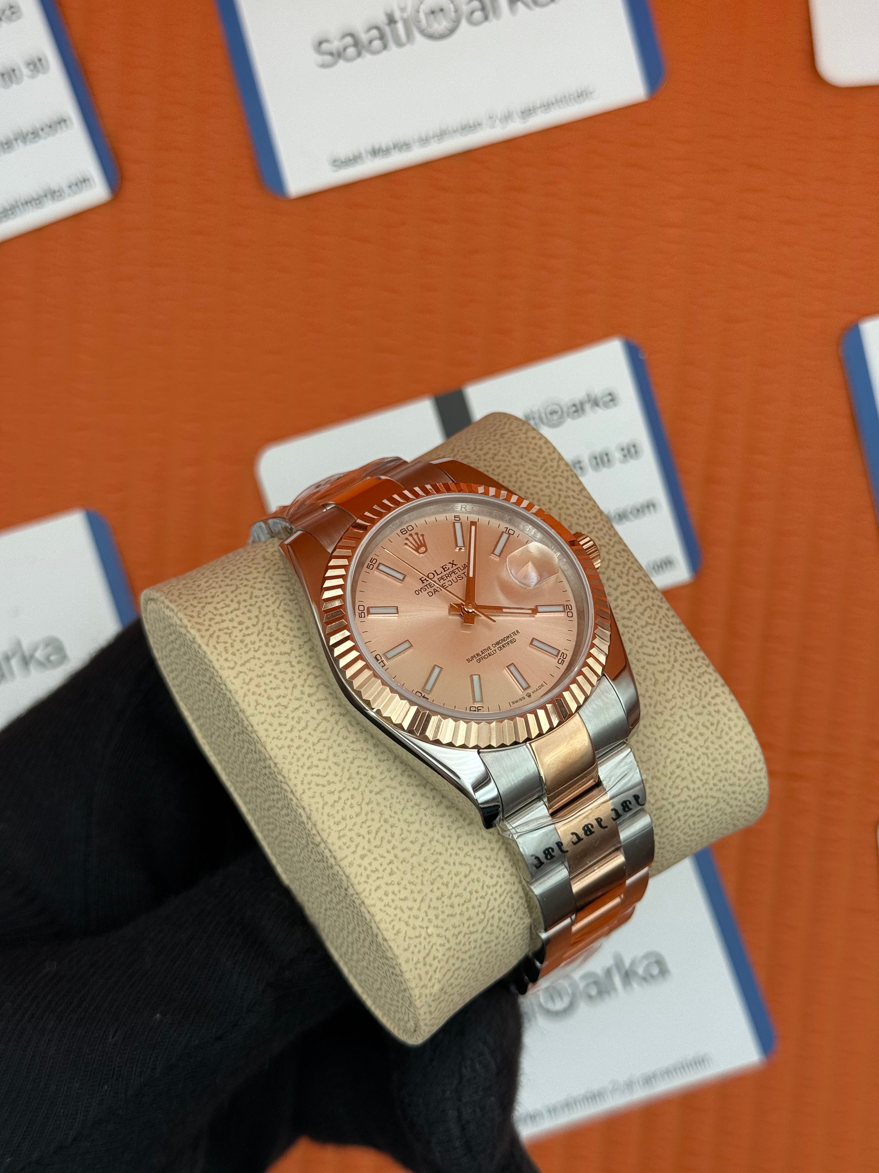 ROLEX Datejust rose dial rose-silver oyster kordon