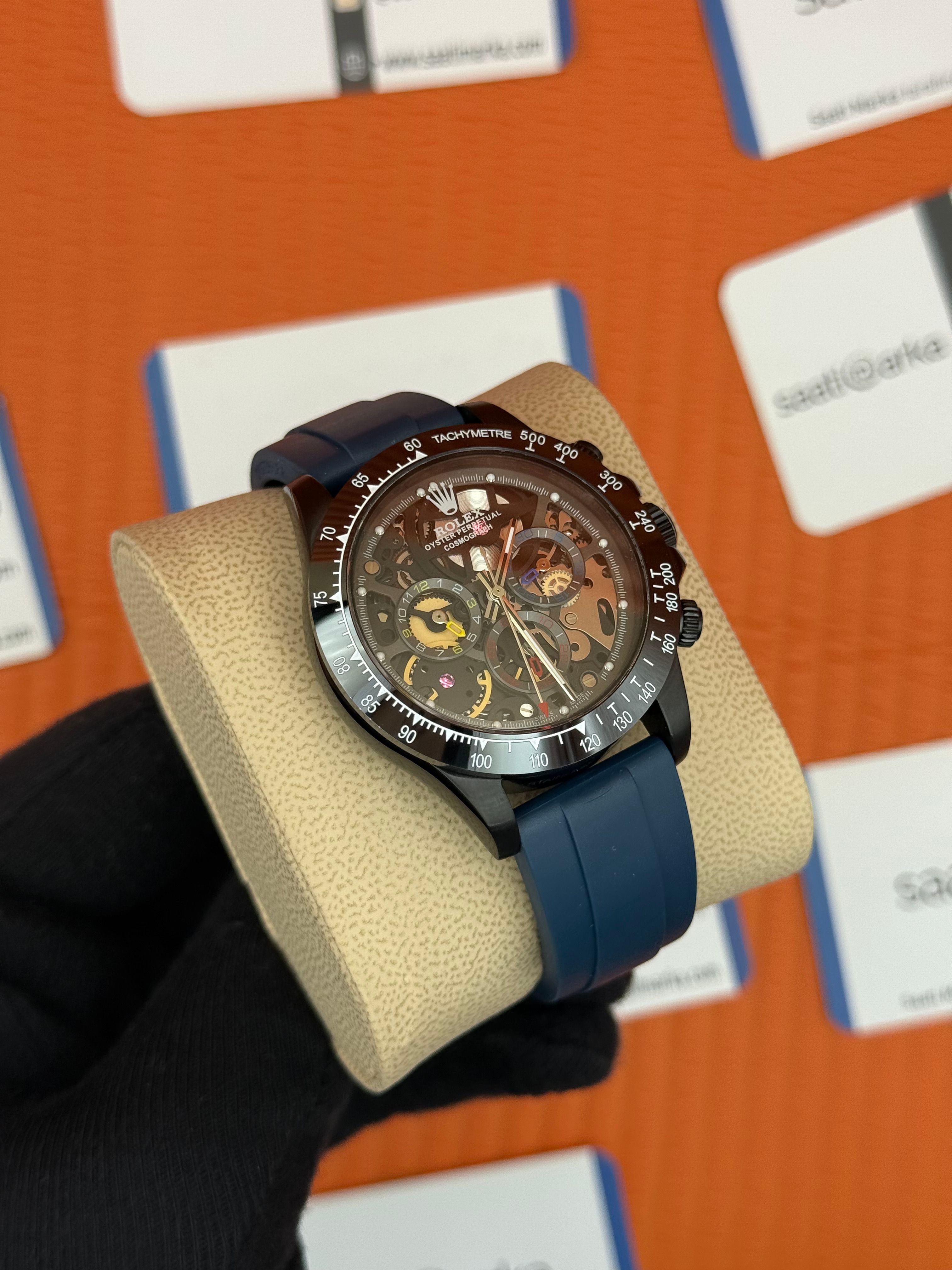 ROLEX Daytona juan pablo montoya lacivert kauçuk kordon siyah kasa