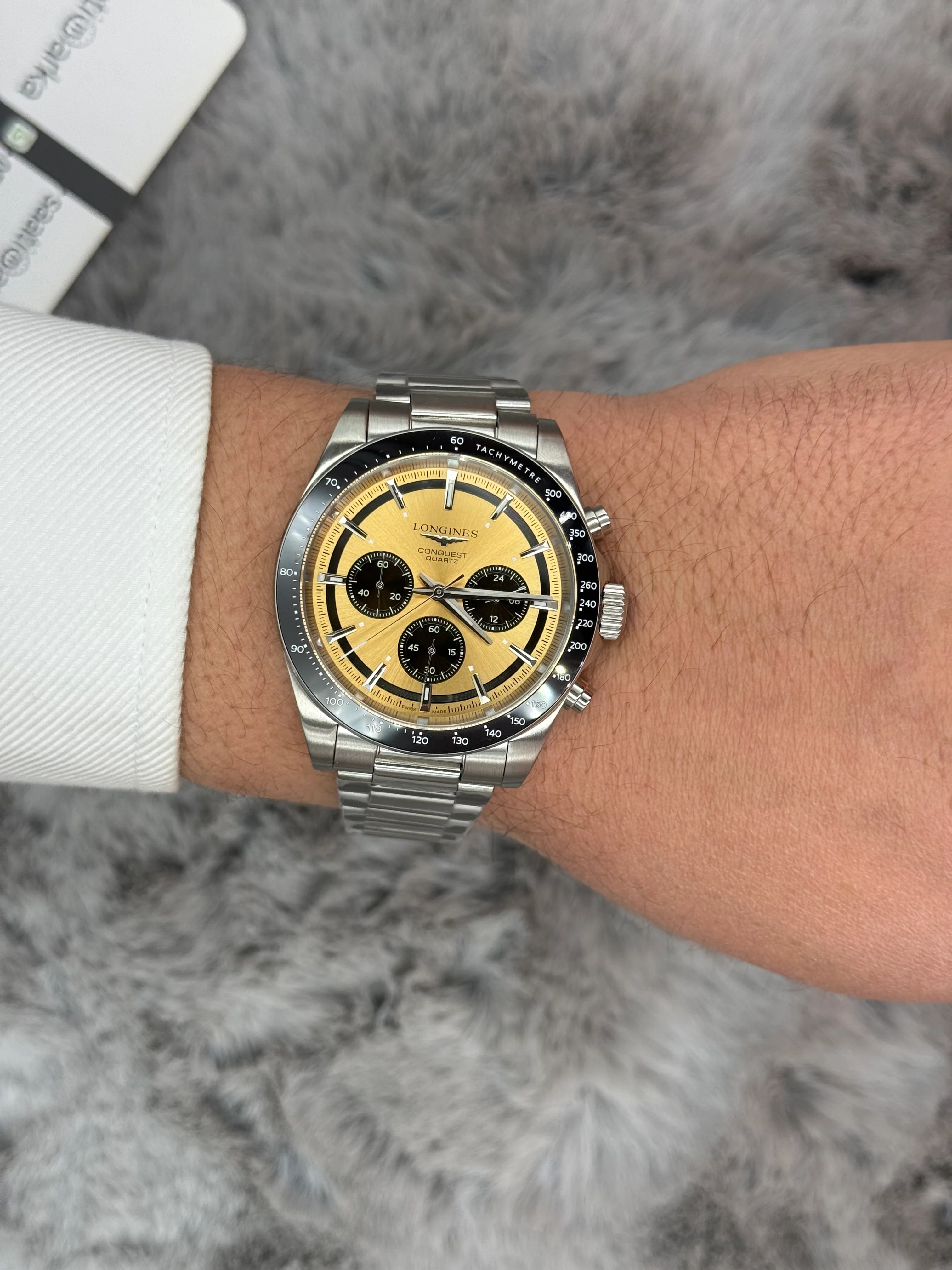 小夏 LONGINES CONQUEST CHRONOGRAPH 42MM ŞAMPANYA KADRAN SİLVER KASA KORDON