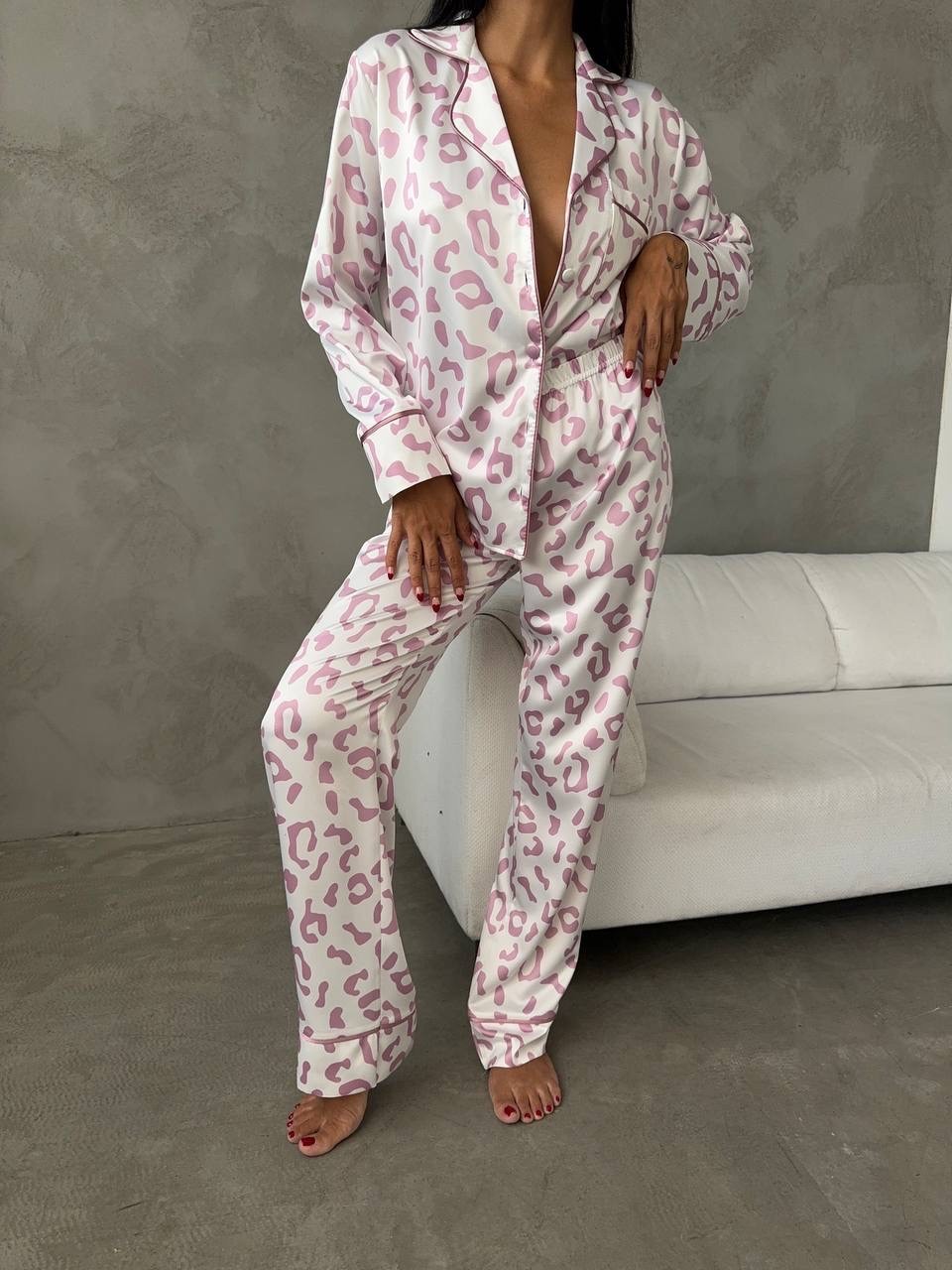 Lüks Saten Soft Leopar Takım + Toka