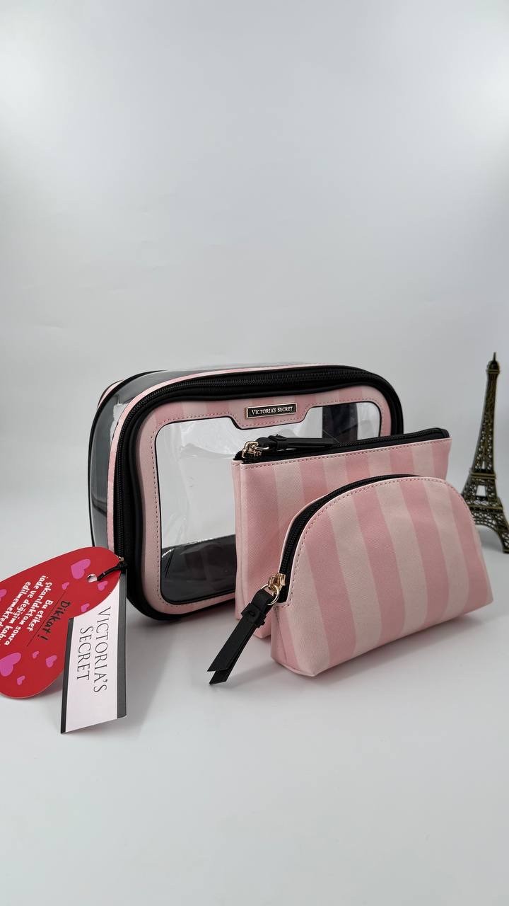 3 lü Victoria’s Secret Makyaj & seyahat Çantası