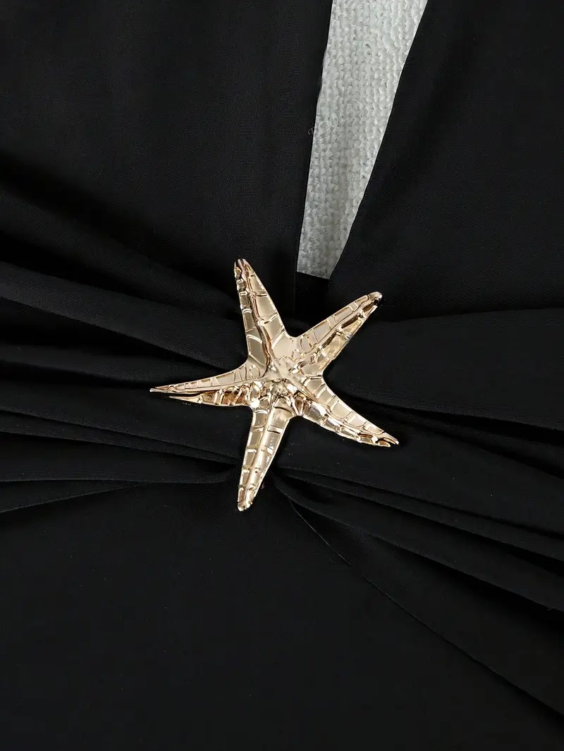 Siyah Mayo Takımı Gold Deniz Yıldızlı