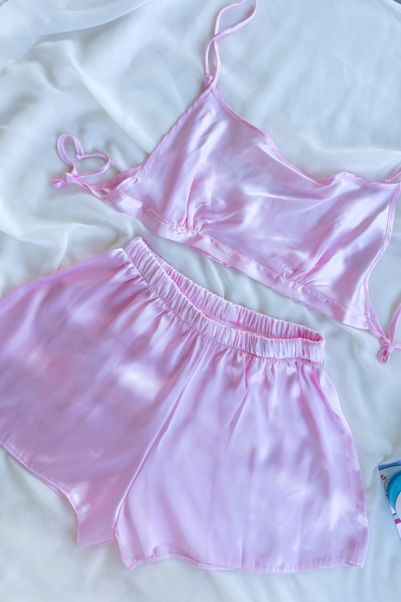 Saten Pembe Pijama Takımı