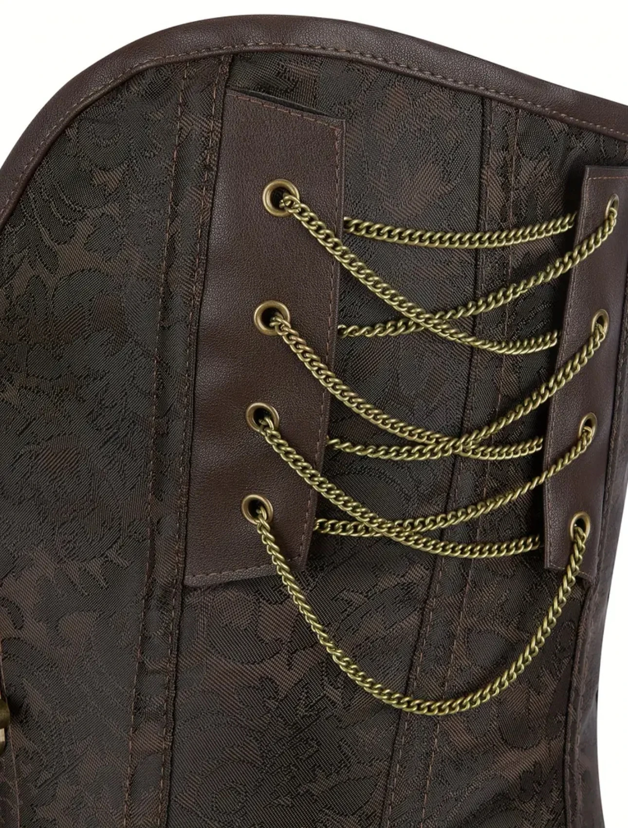 Kahverengi Deri Vintage Korse