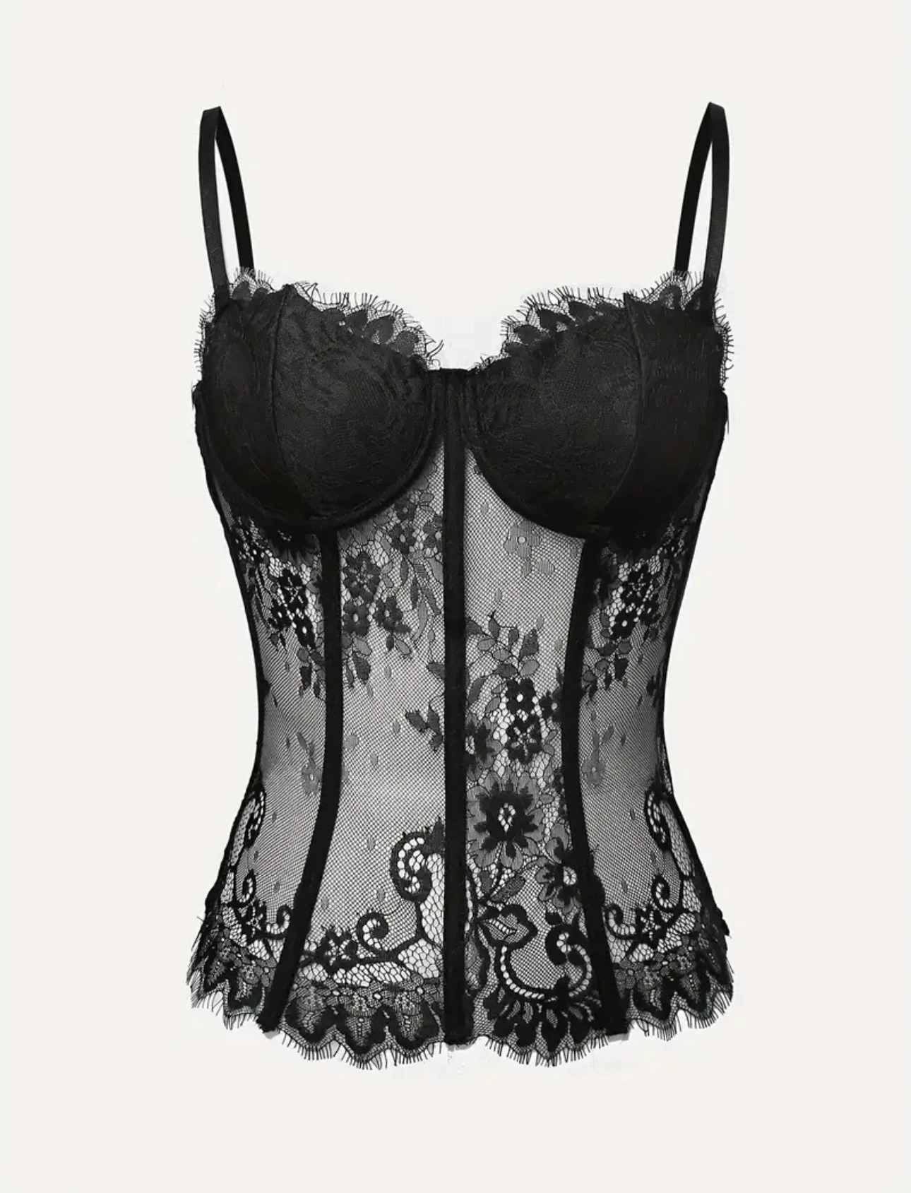 Siyah Dantel Gotik Korse