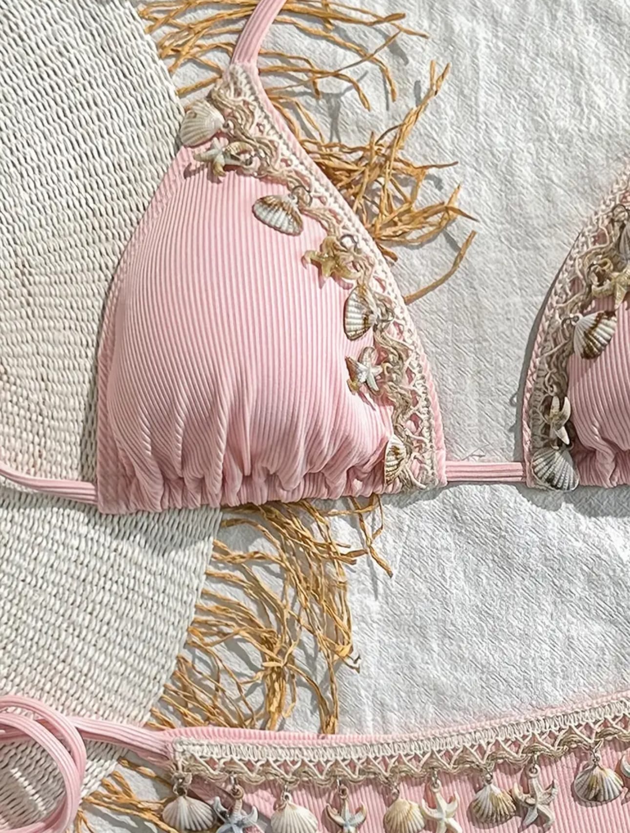 Bellegance Deniz Kabuklu Pembe Bikini Takımı