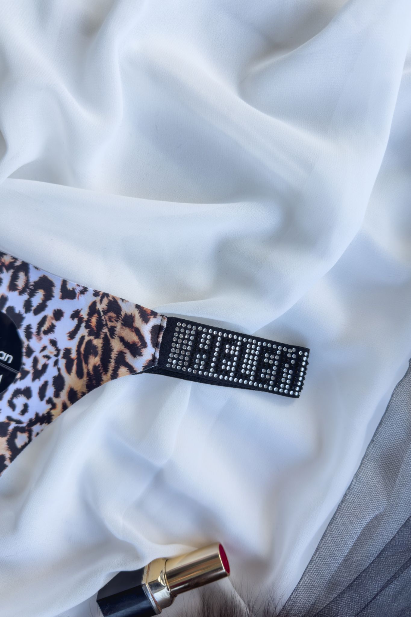 Lazer Kesim Leopar Desenli String - Tanga