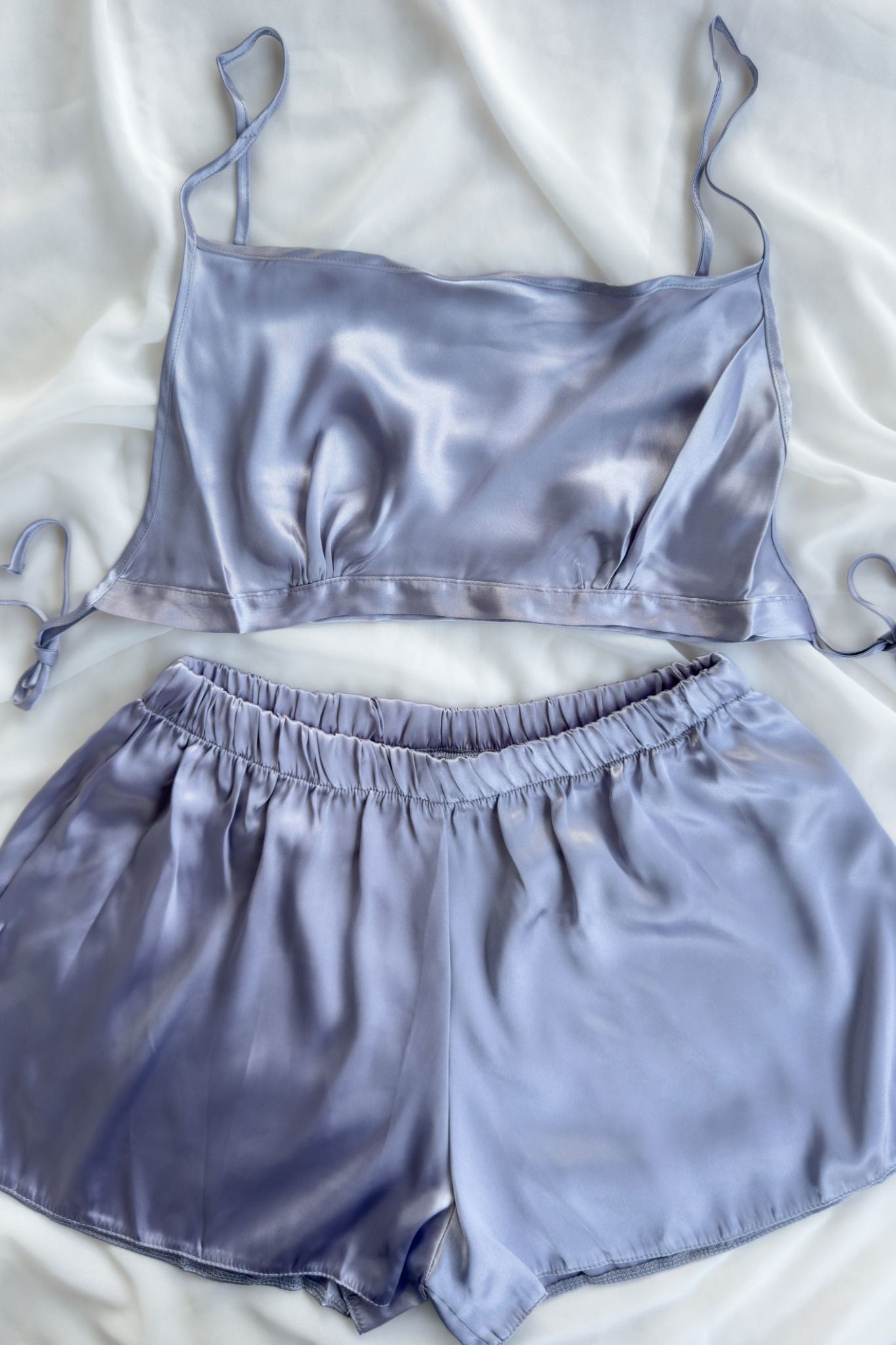 Saten Gri Pijama Takımı