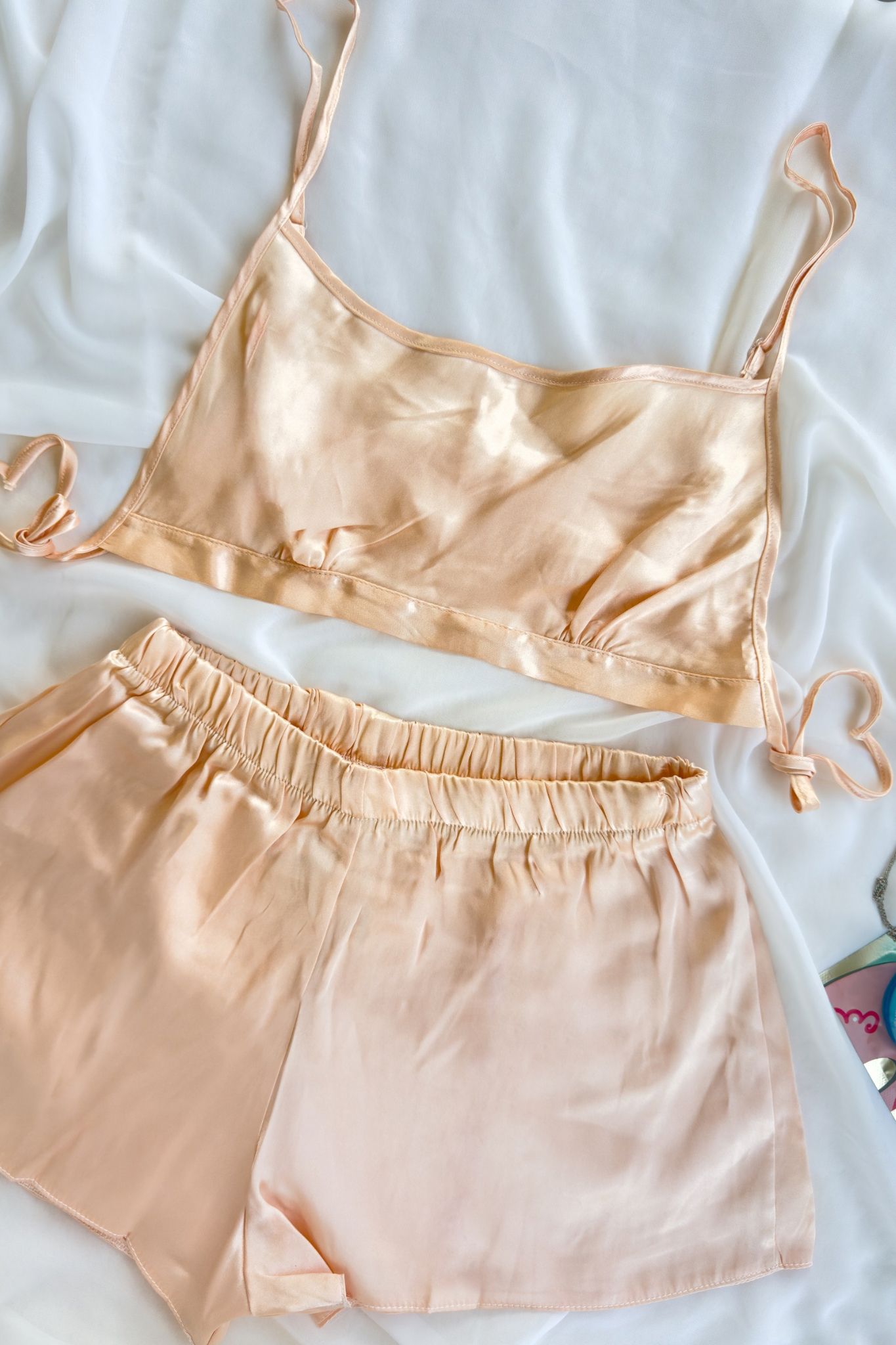 Saten Sarı Pijama Takımı