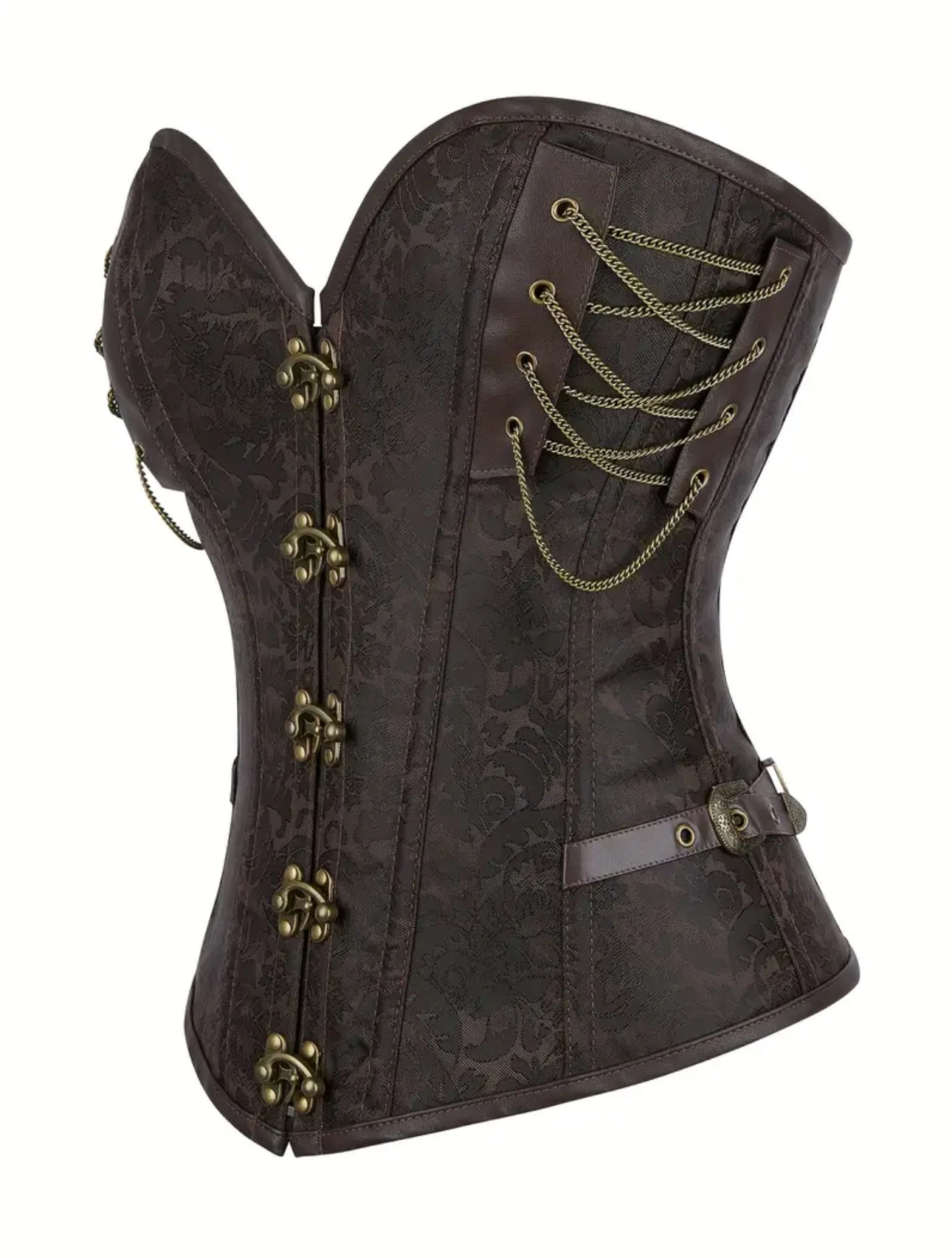 Kahverengi Deri Vintage Korse