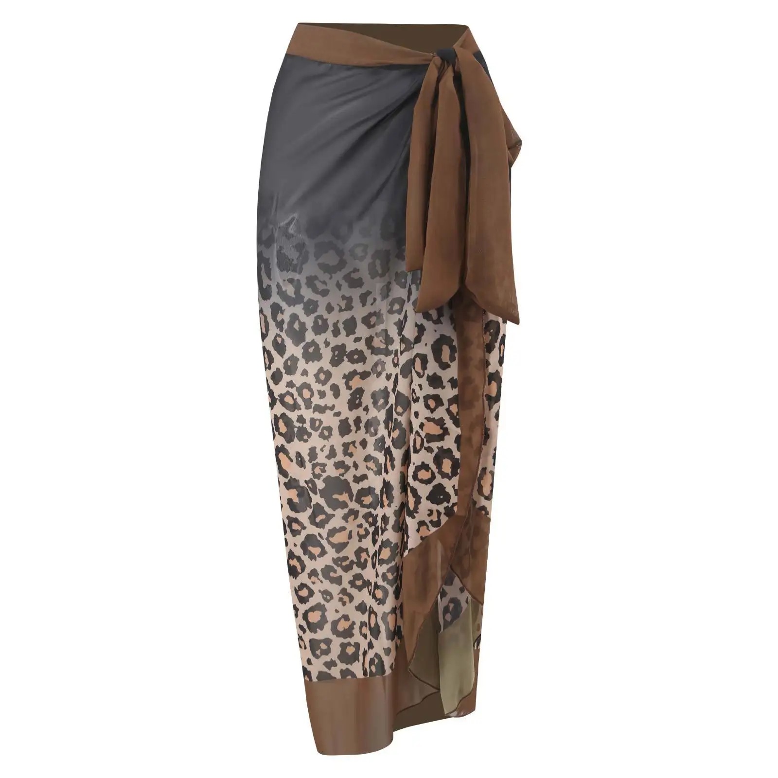 Leopar Geçişli Mayo ve Pareo Takımı