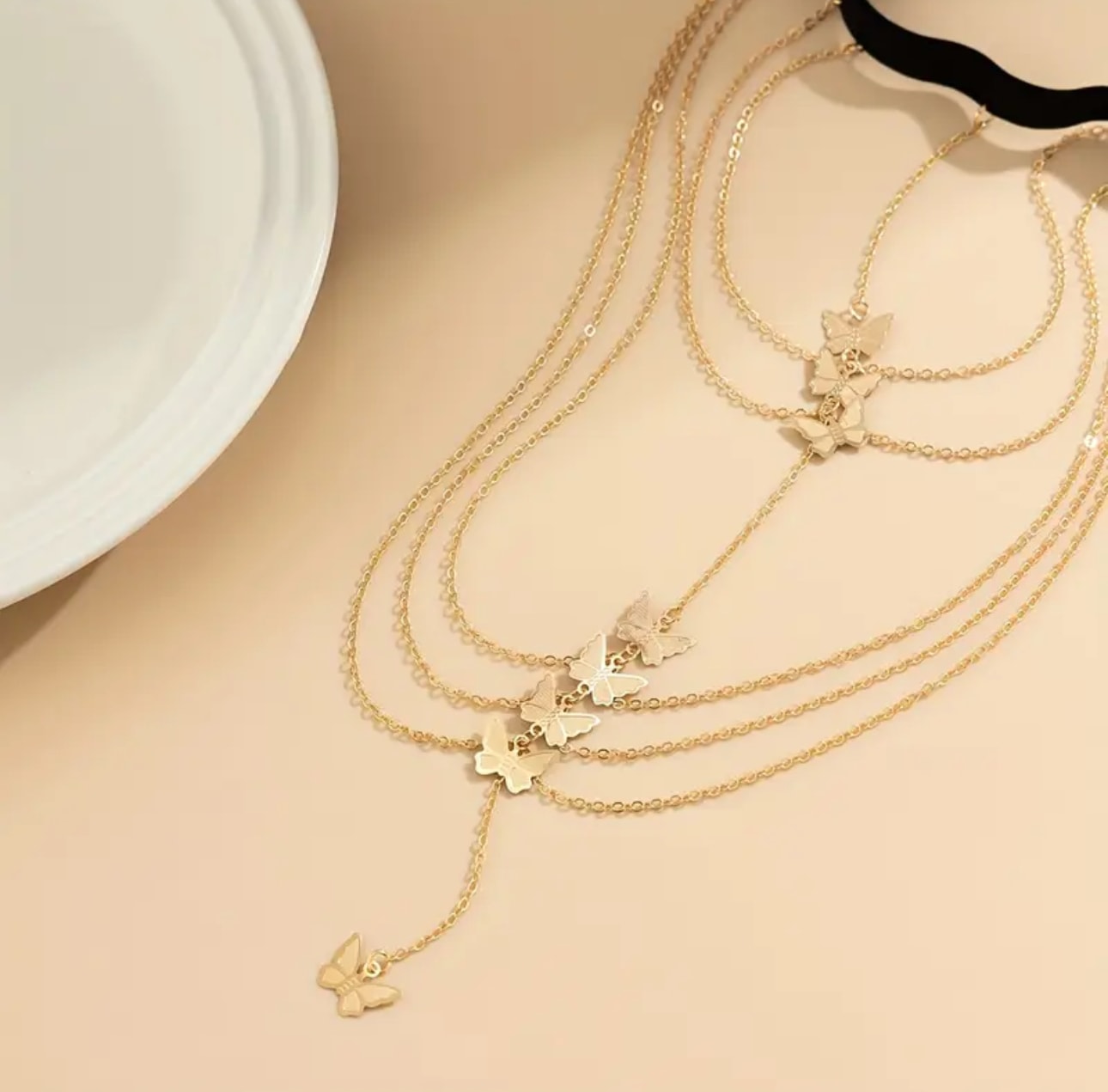 Gold Kelebek Detaylı Bacak Bandı