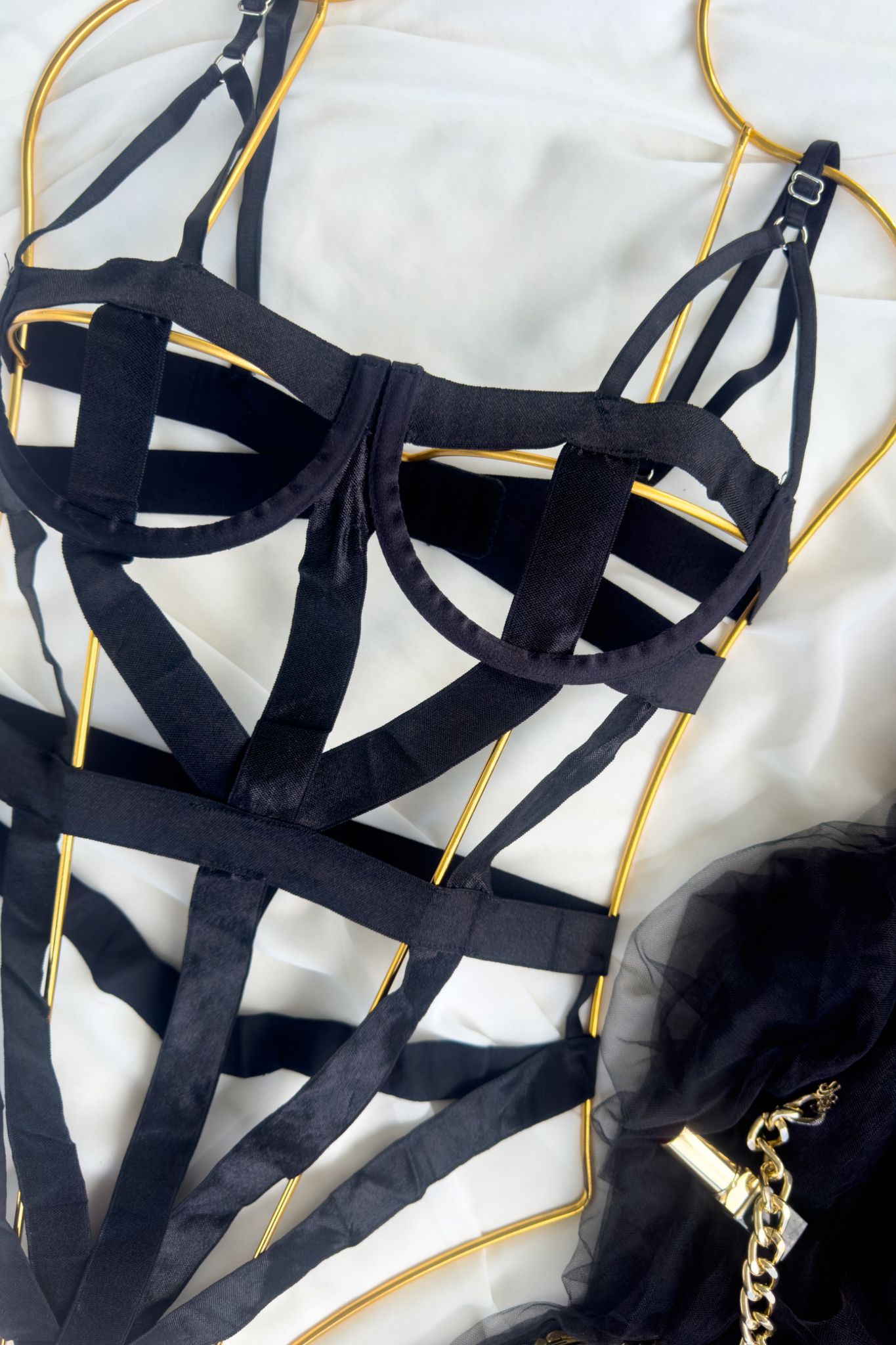 Siyah Lastik Bodysuit