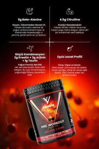 Vitalest Pre Workout 468G. 26 Servis 