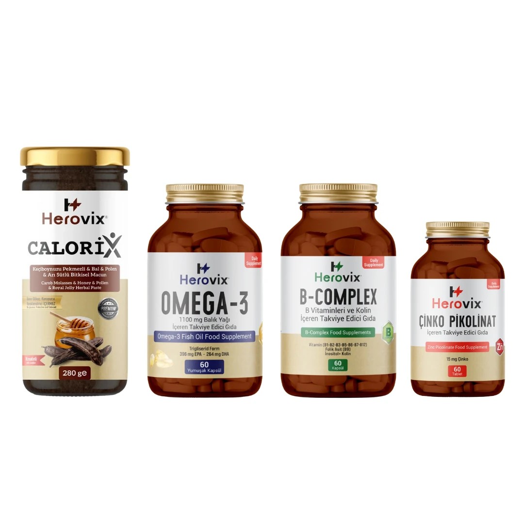 Özel Kalori Desteği 4'lü Paket (Omega-3, Çinko Pikolinat, B Complex, Calorix Macun)