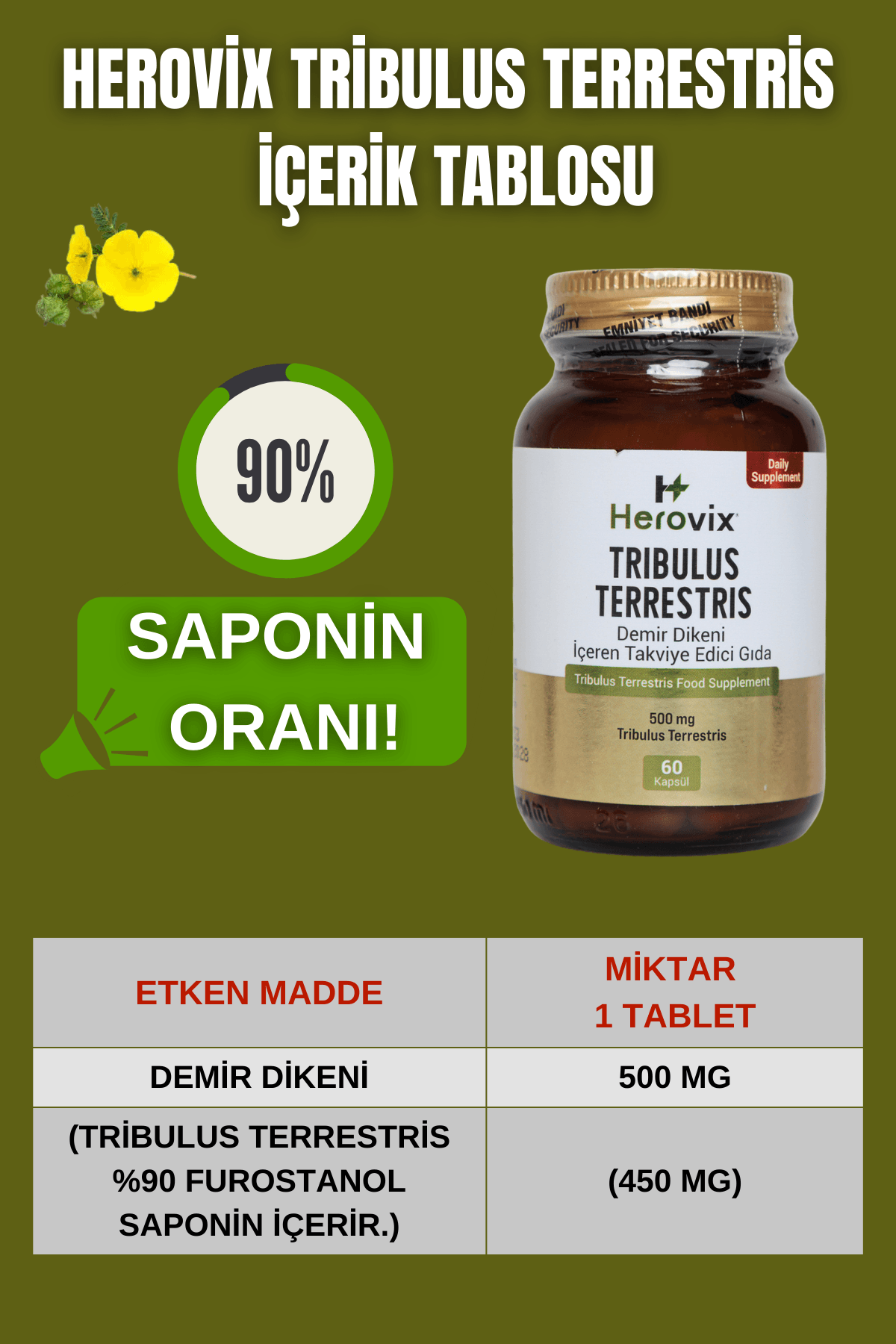 Herovix Sporculara Özel Mega Paket 6'lı (Omega 3, Magnezyum, Multivitamin, Çinko Pikolinat, B Complex, Tribulus Terrestris)
