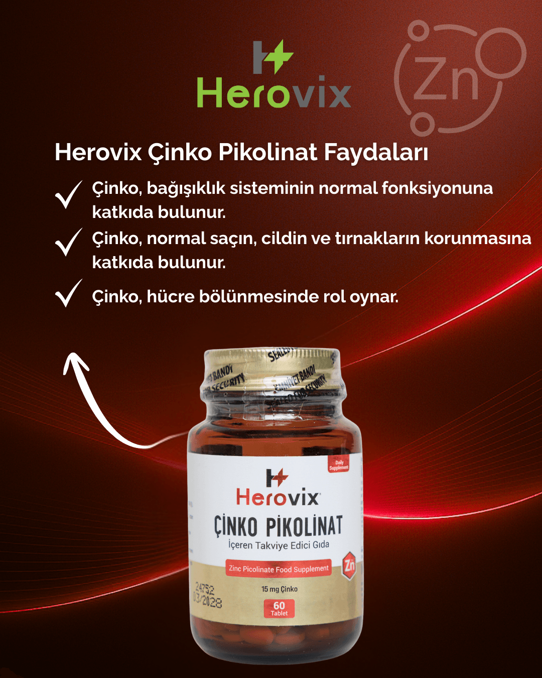 Herovix Çinko Pikolinat 60 Tablet