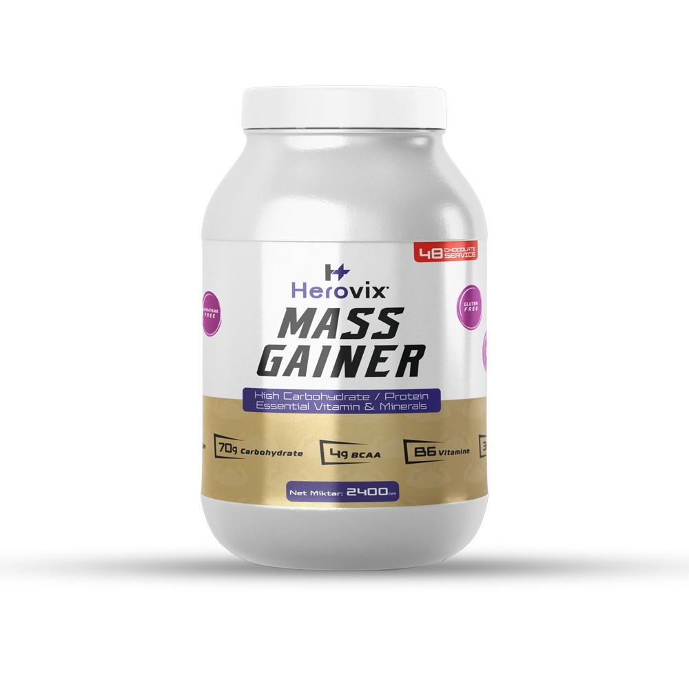 Mass Gainer 2400 gr Çikolata Aromalı – Yüksek Karbonhidrat & Protein – BCAA ve B6 Vitaminli