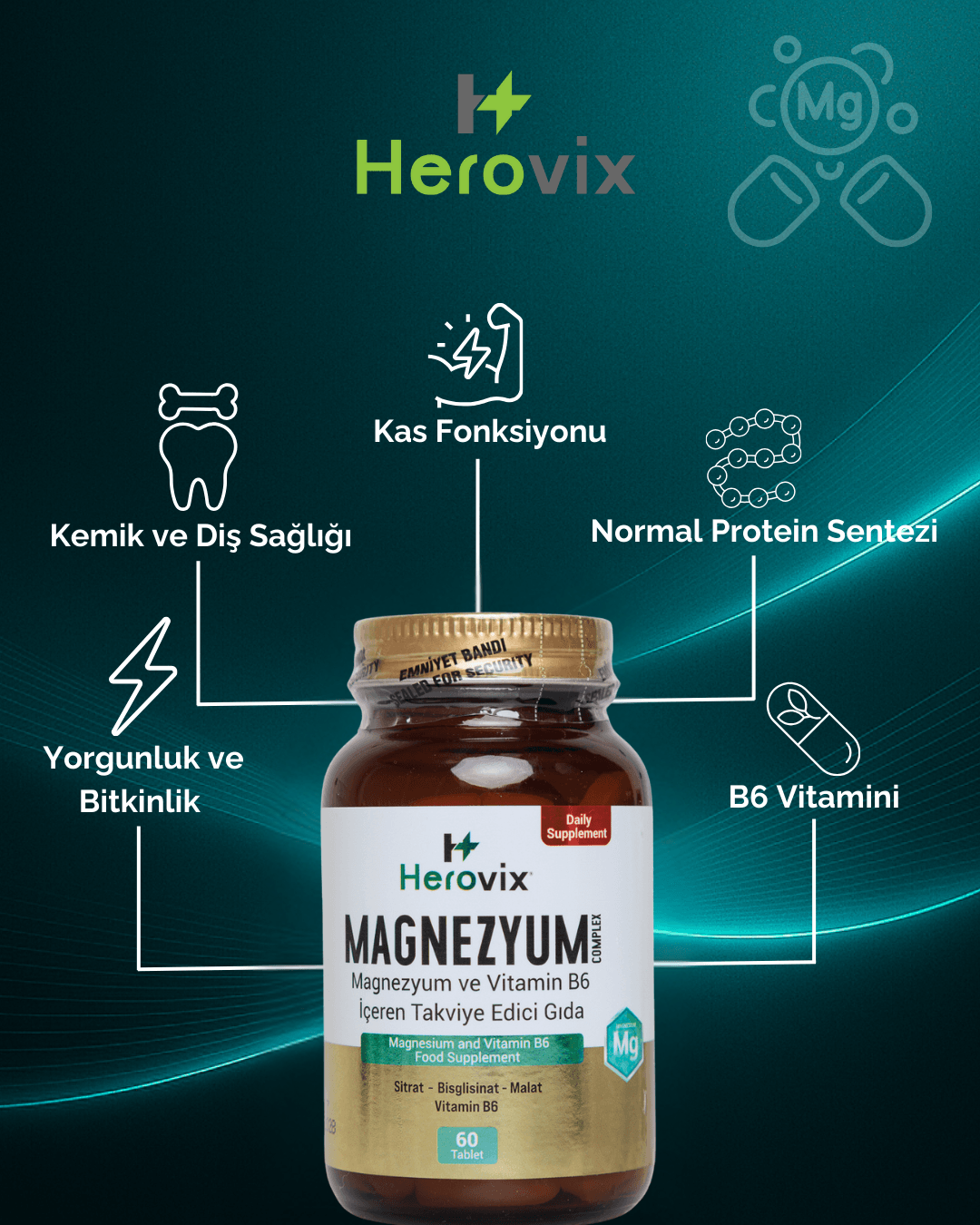 Herovix Magnezyum Complex 60 Tablet 