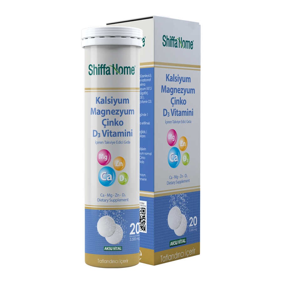 Vitamin Kalsiyum Magnezyum Çinko D3 vitamini 20 Efervesan