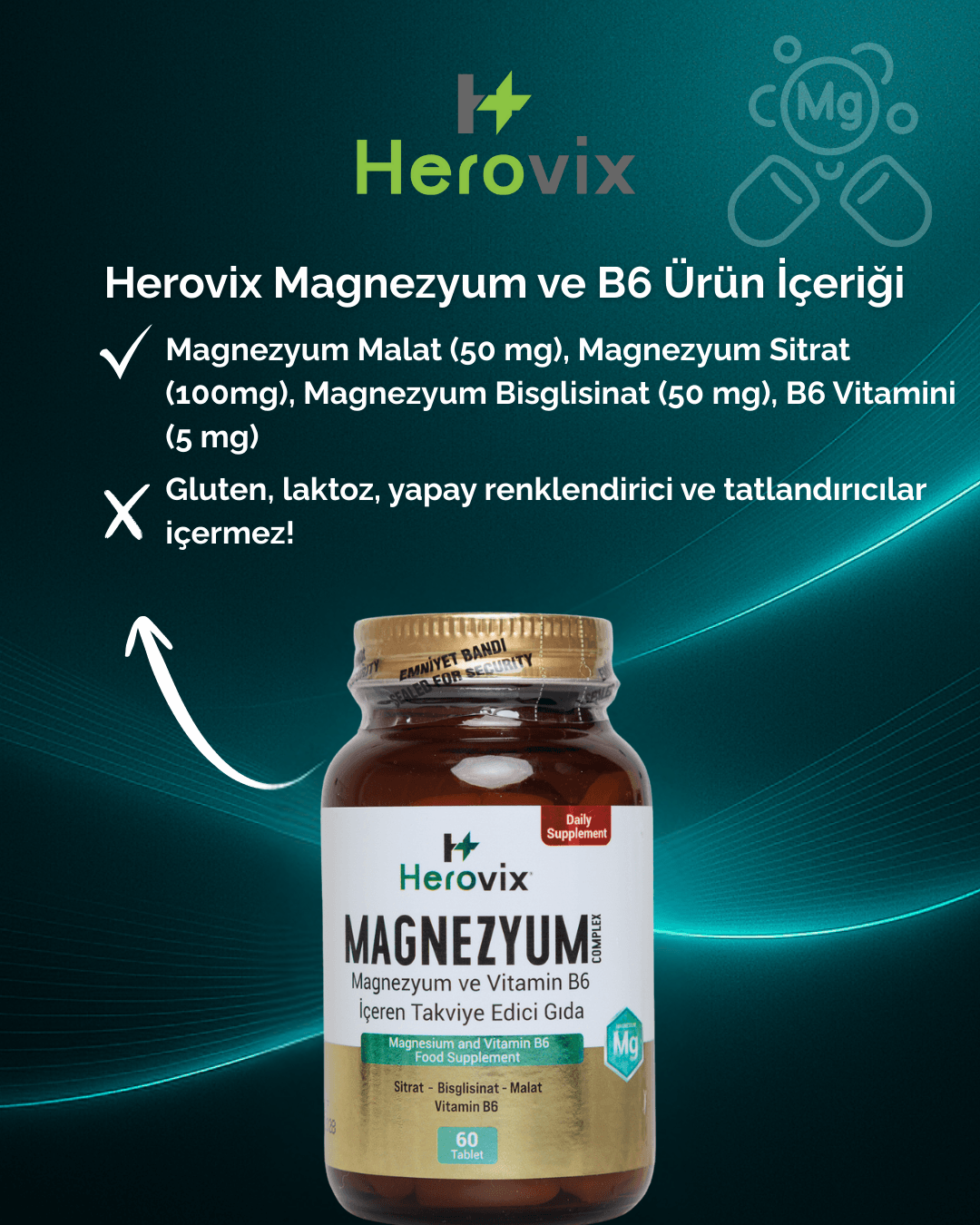 Herovix Magnezyum Complex 60 Tablet 