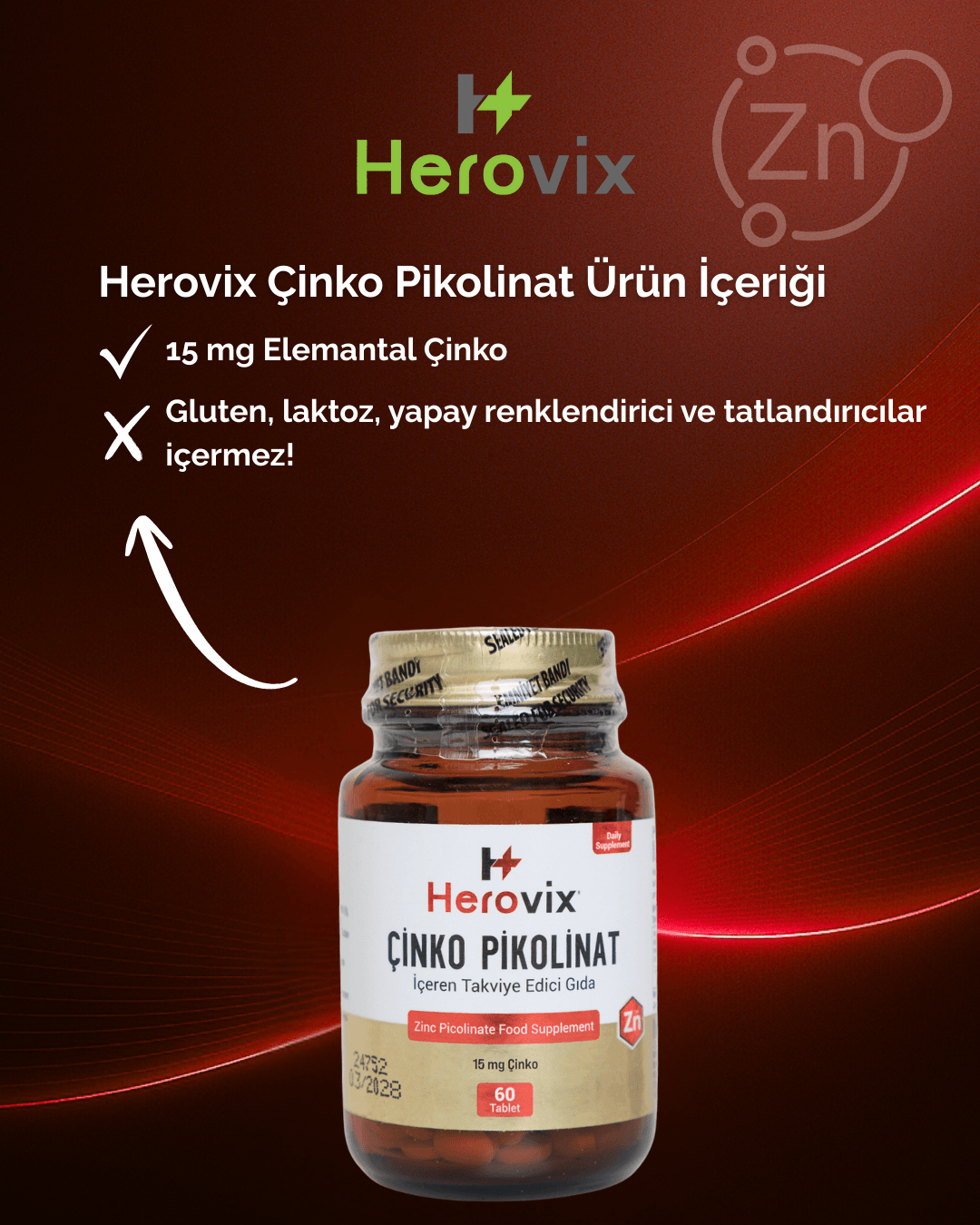 Herovix Çinko Pikolinat 60 Tablet