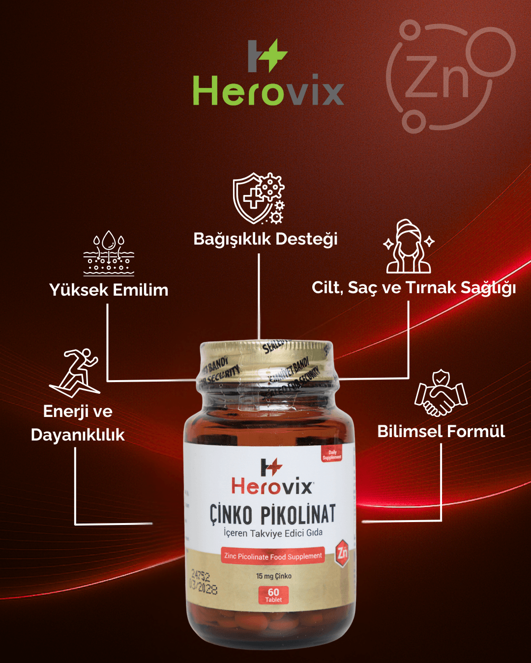 Herovix Çinko Pikolinat 60 Tablet