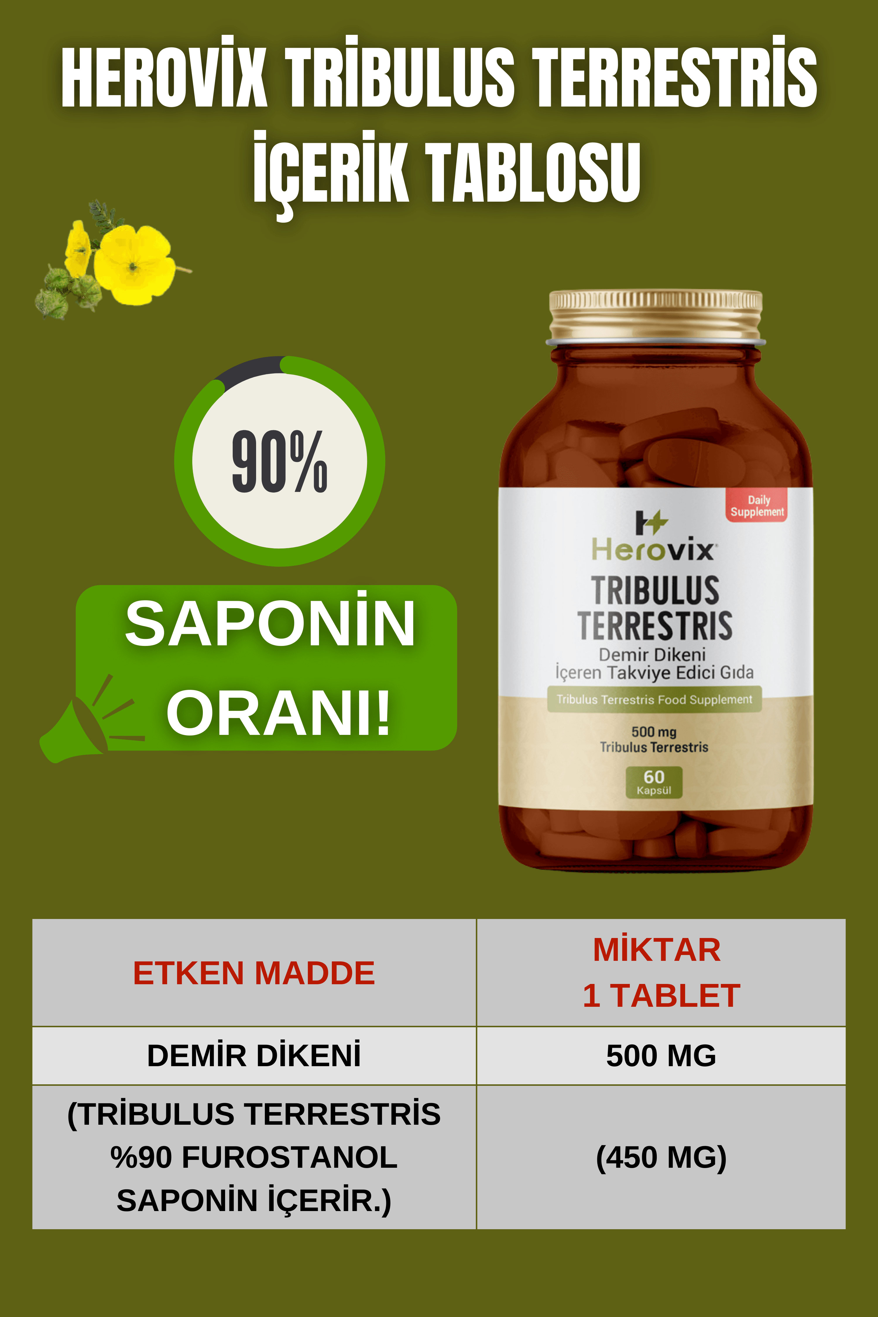 Herovix Sporculara Özel Mega Paket 6'lı (Omega 3, Magnezyum, Multivitamin, Çinko Pikolinat, B Complex, Tribulus Terrestris)